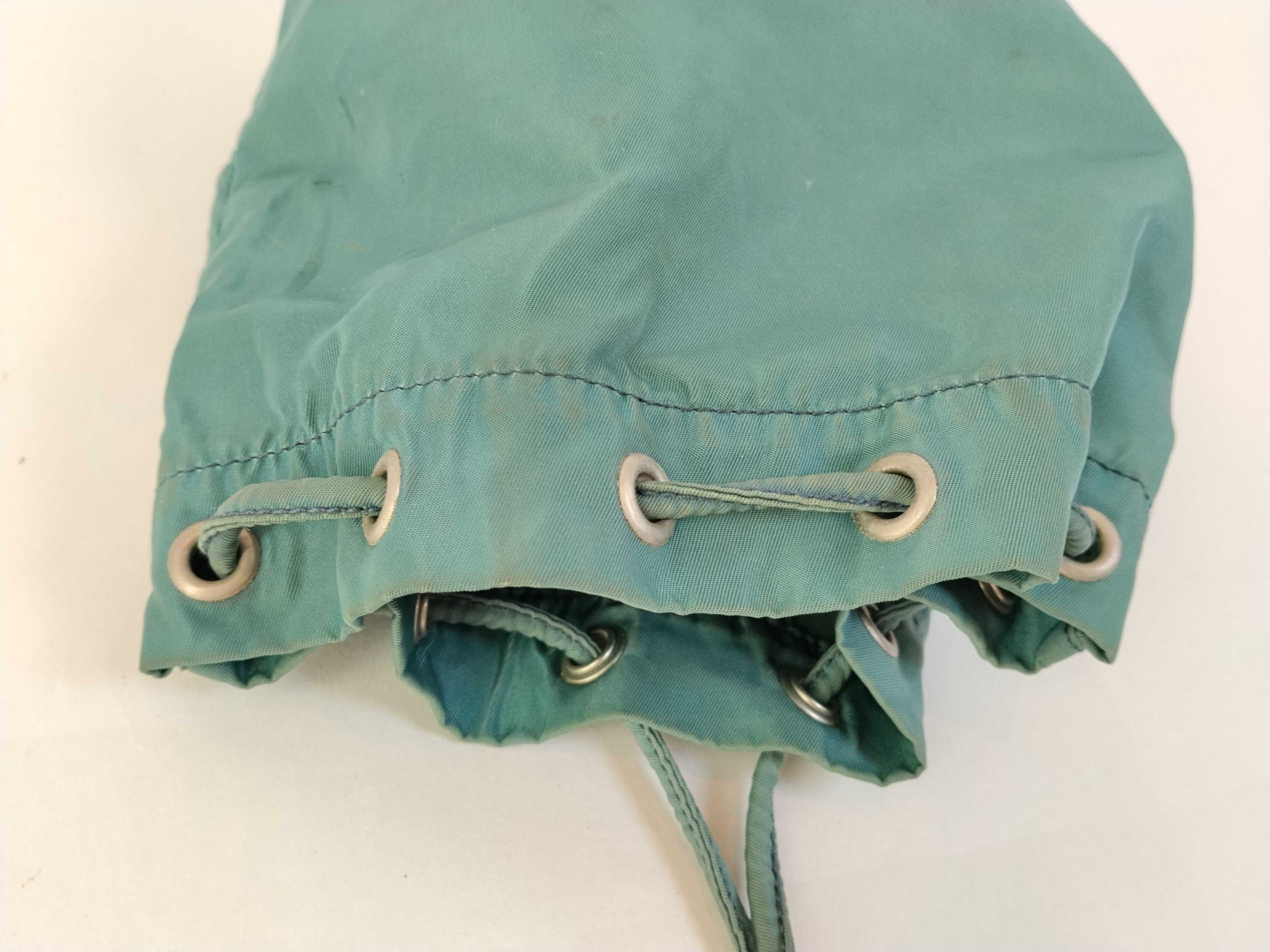 nylon drawstring pouch with triangular logo. (Nylon handbag/pouch) — view 9