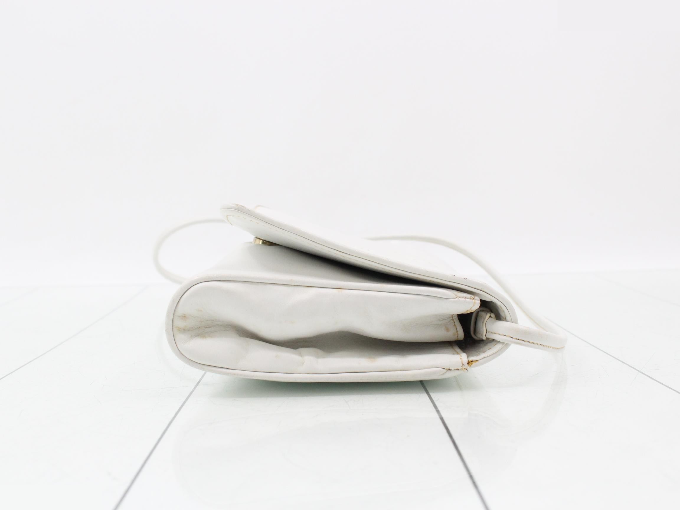 Leather Macadam Shoulder Bag, White — view 3