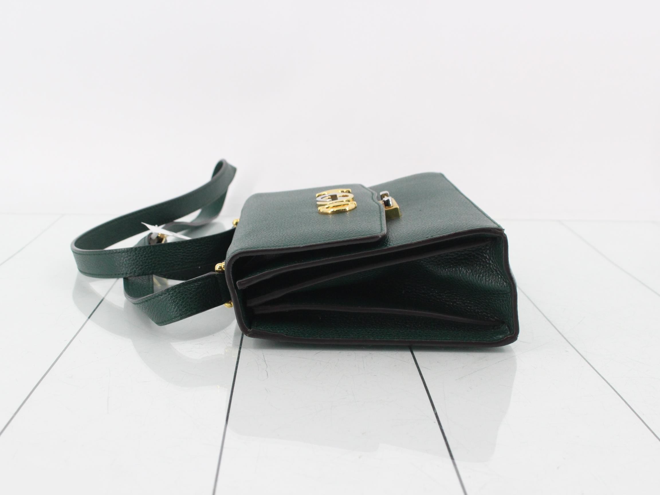 Zumi Leather Shoulder Bag, Green — view 4