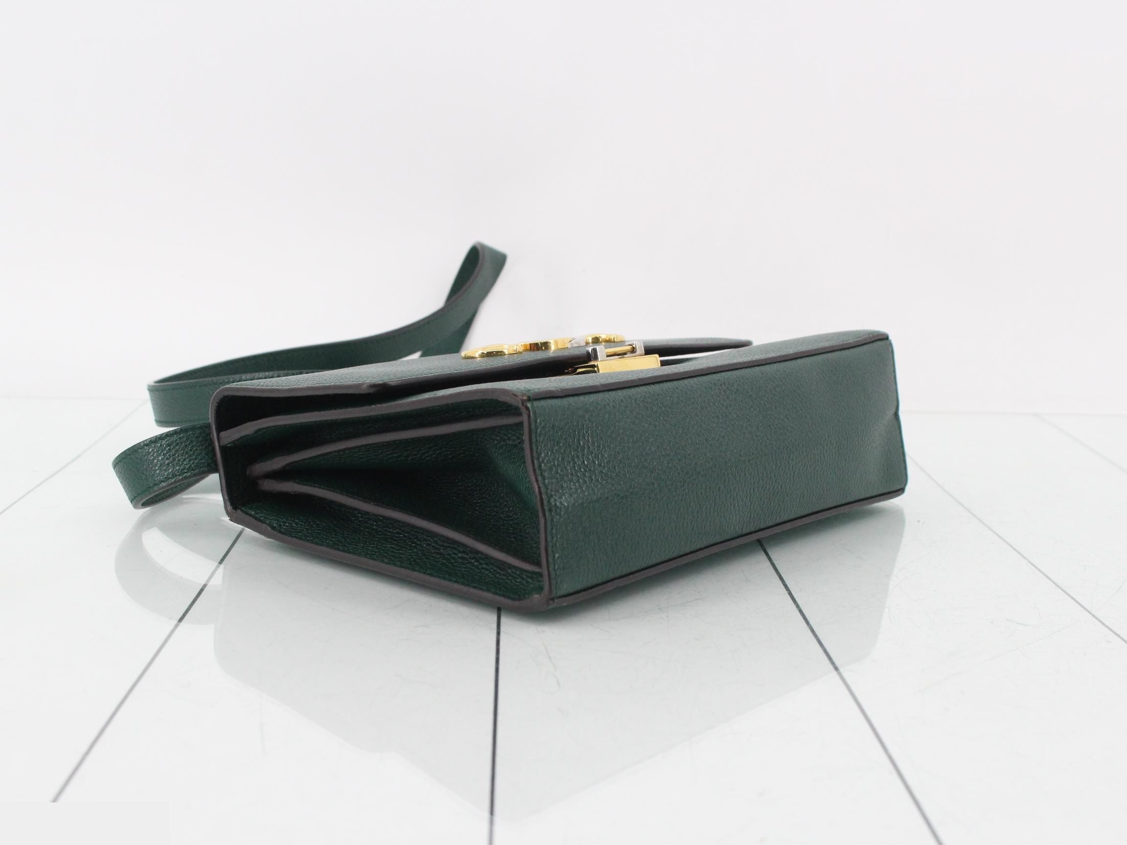 Zumi Leather Shoulder Bag, Green — view 5