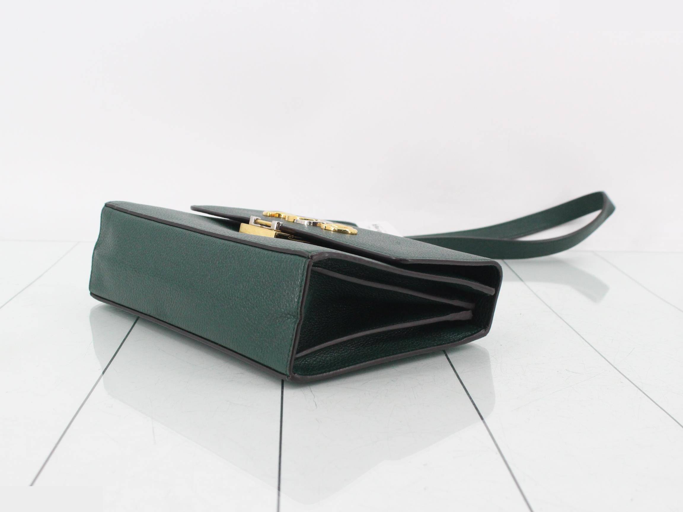 Zumi Leather Shoulder Bag, Green — view 6