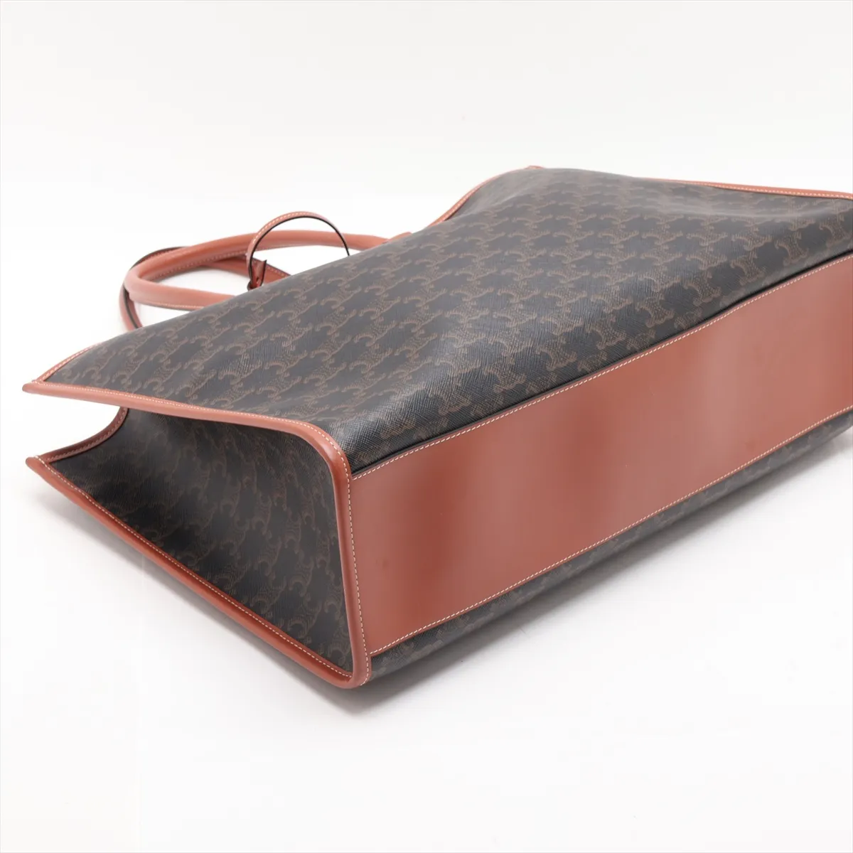 Triomphe Horizontal Cabas PVC x Leather Handbag Brown — view 4