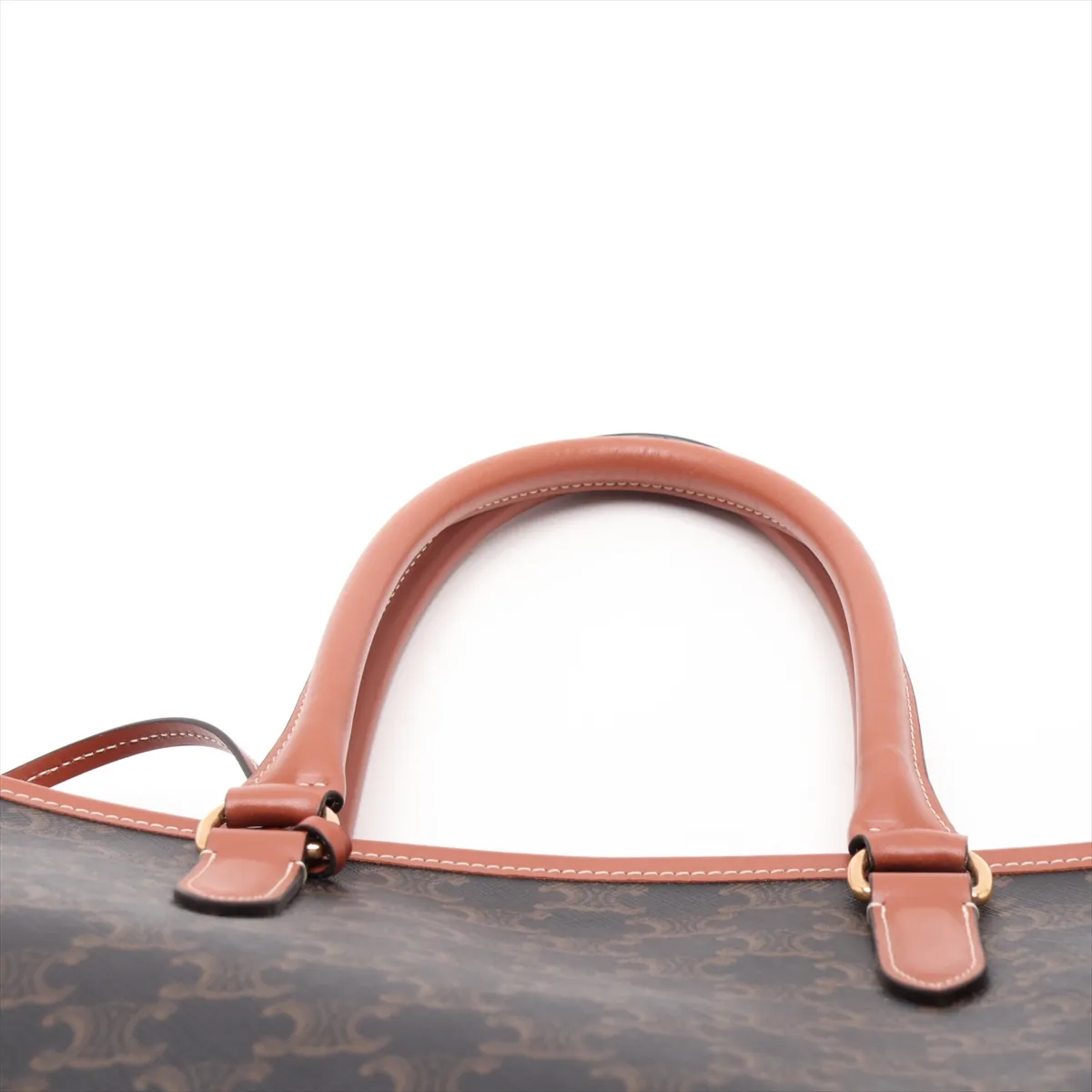 Triomphe Horizontal Cabas PVC x Leather Handbag Brown — view 6
