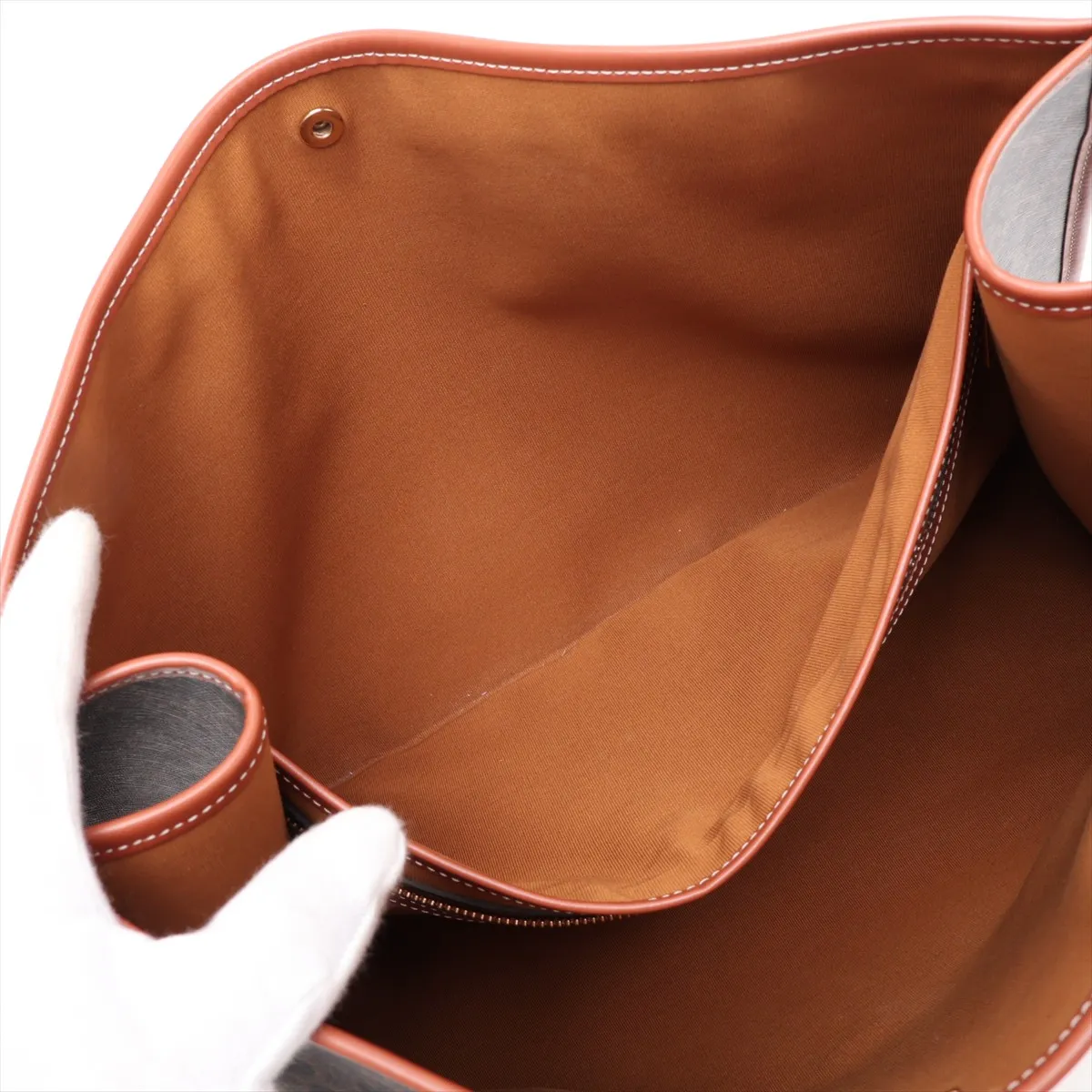 Triomphe Horizontal Cabas PVC x Leather Handbag Brown — view 9