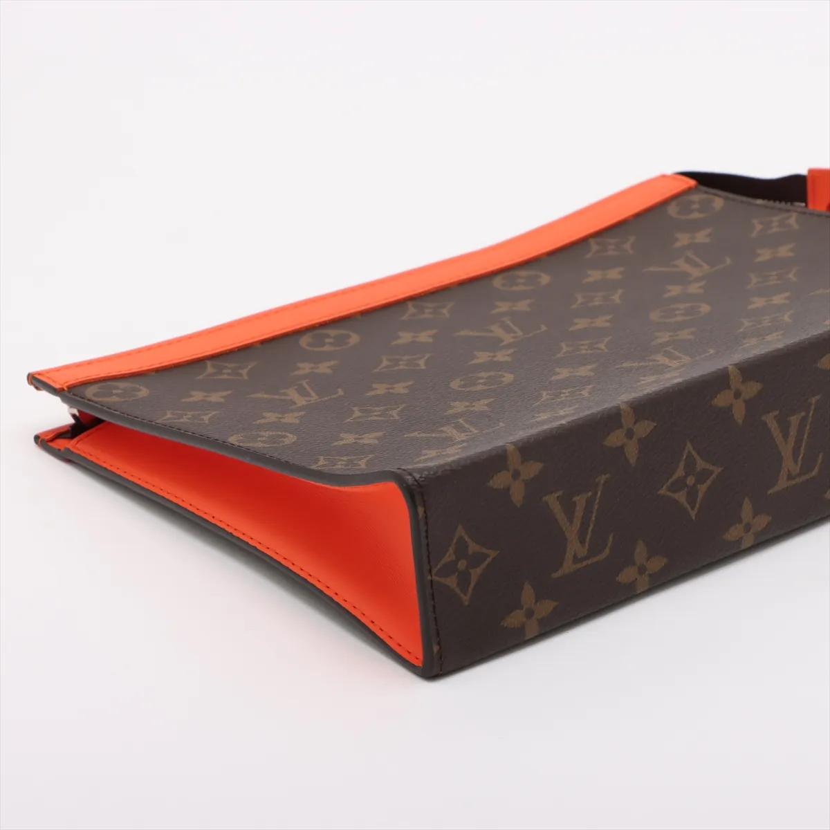 Monogram Macassar Canvas Pochette Voyage MM M82855 Brown x Orange RFID Reactive — view 4