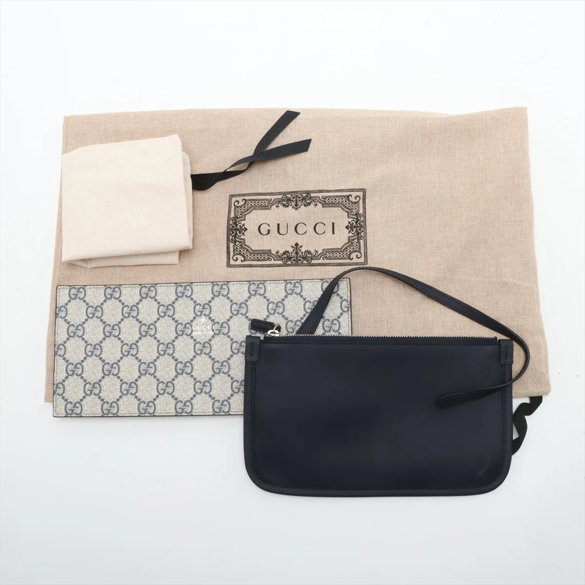 Logo Print Canvas x Leather 2-Way Handbag, Beige x Navy, 772144 — view 11