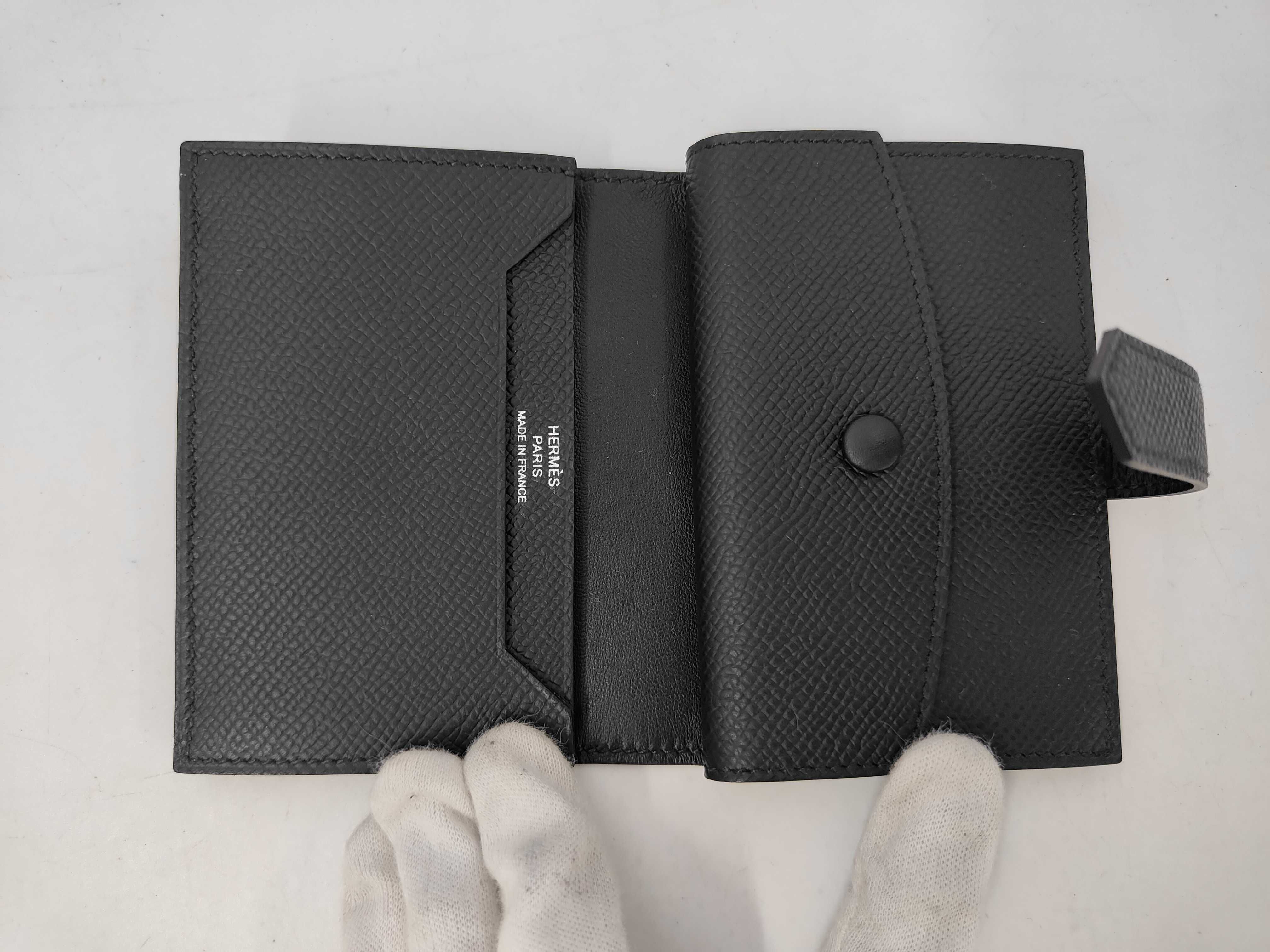 Bearn Mini Veau Epsom Compact Wallet Black K Stamp Wallet — view 5