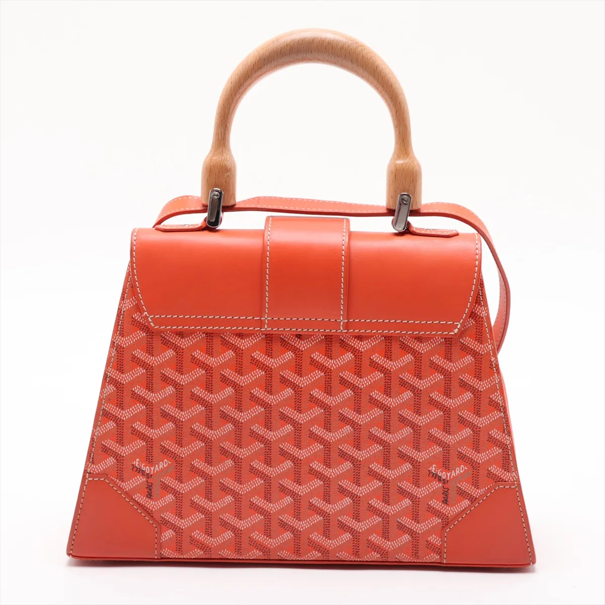 Saigon PM PVC x Leather 2-Way Handbag, Orange — view 2
