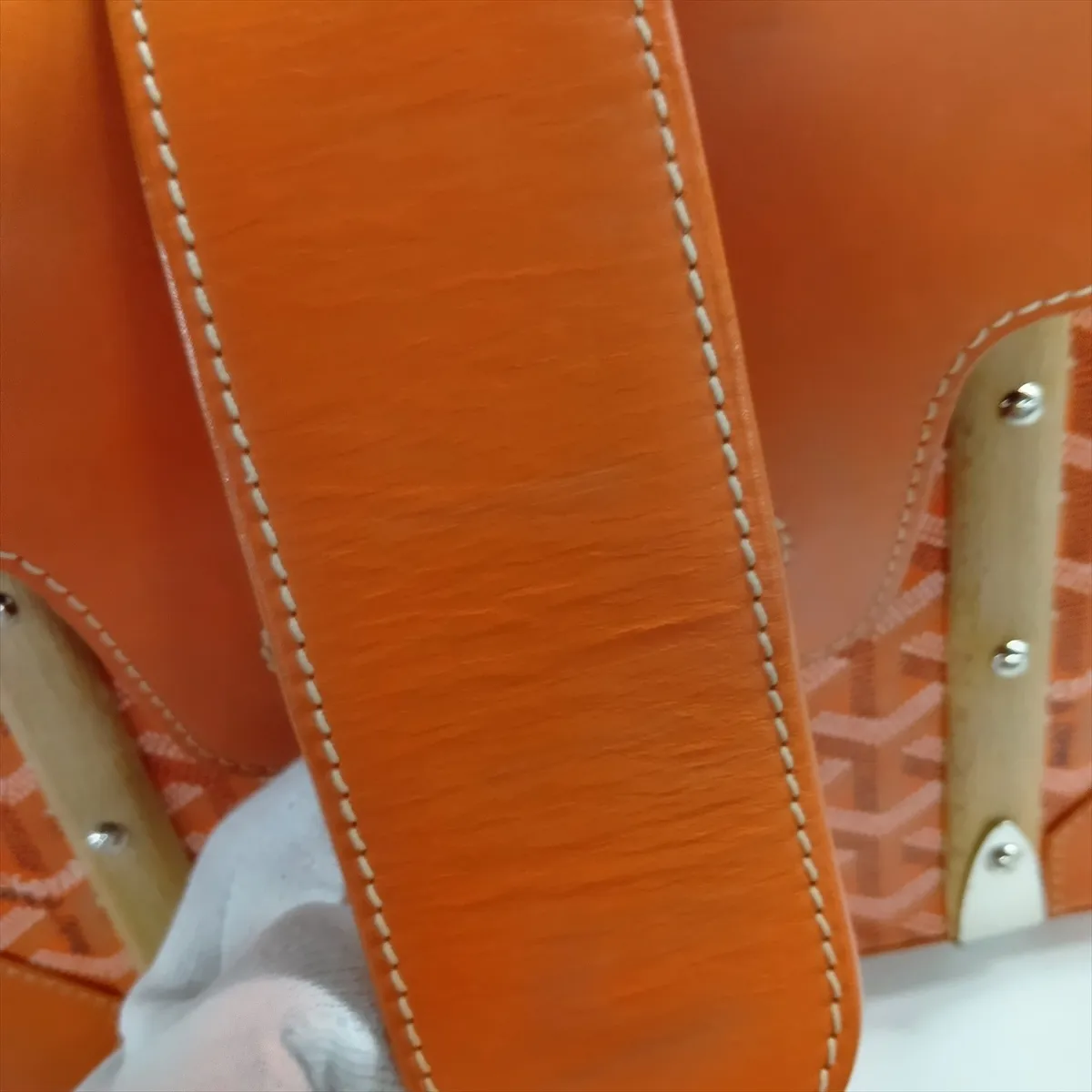 Saigon PM PVC x Leather 2-Way Handbag, Orange — view 13