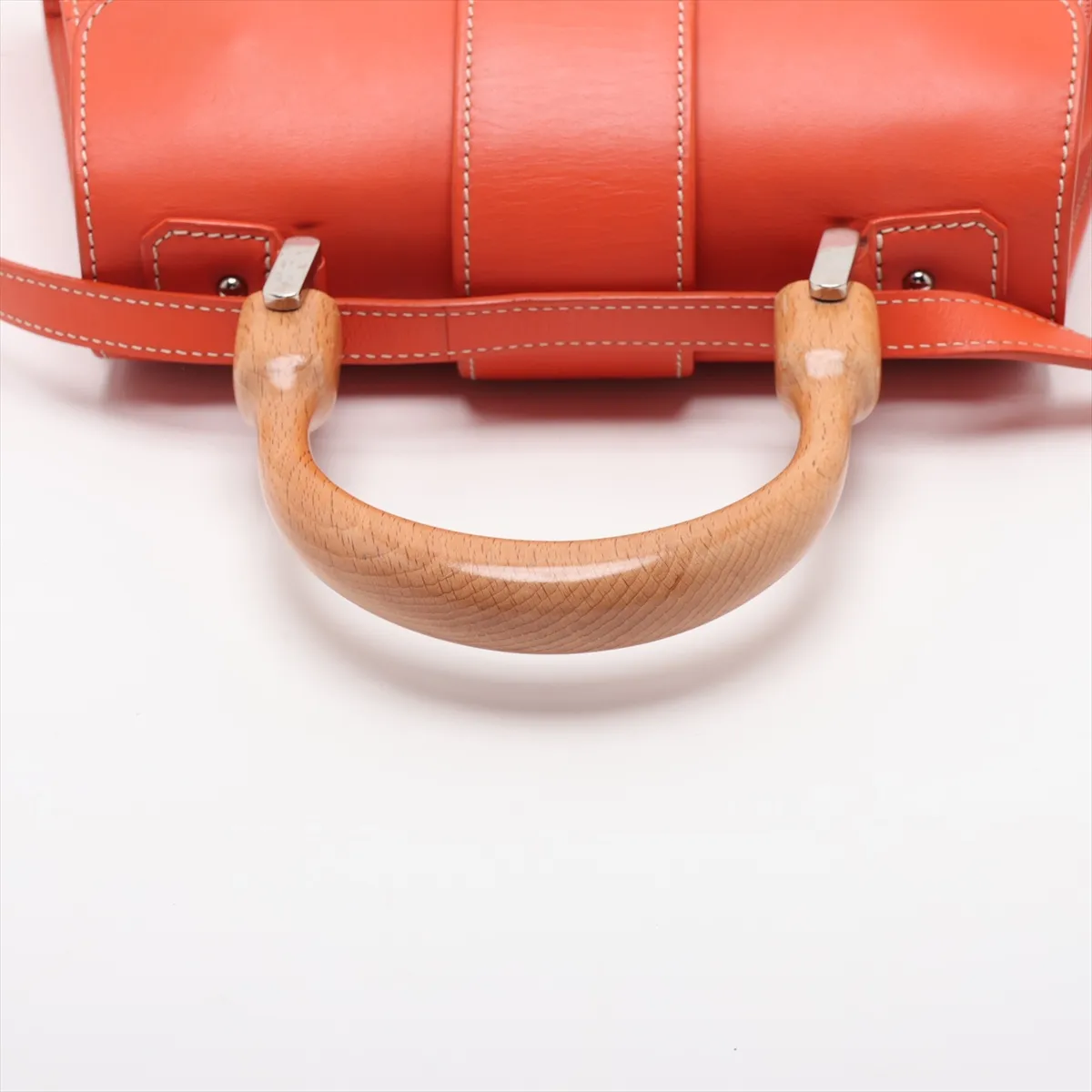 Saigon PM PVC x Leather 2-Way Handbag, Orange — view 5