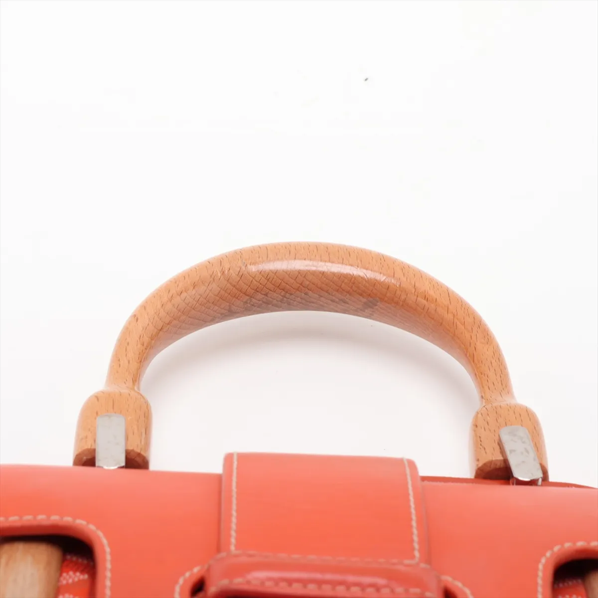 Saigon PM PVC x Leather 2-Way Handbag, Orange — view 6