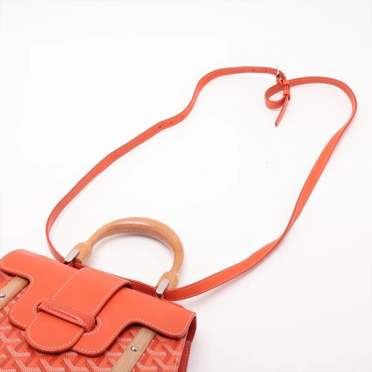 Saigon PM PVC x Leather 2-Way Handbag, Orange — view 7