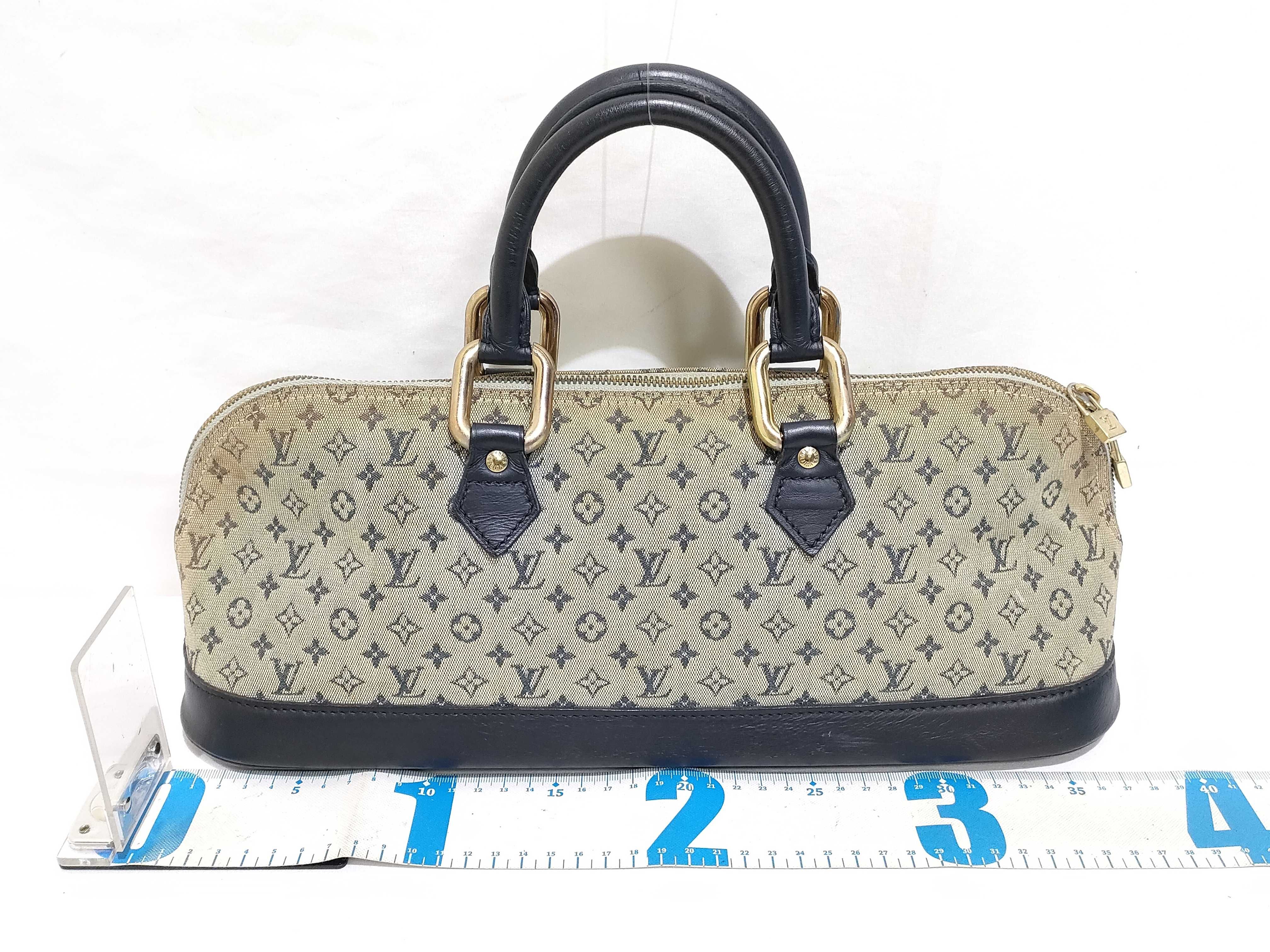 Monogram Denim Louis Vuitton Monogram Mini Alma Long M92205 AR0091 Gray x Navy Handbag — view 2