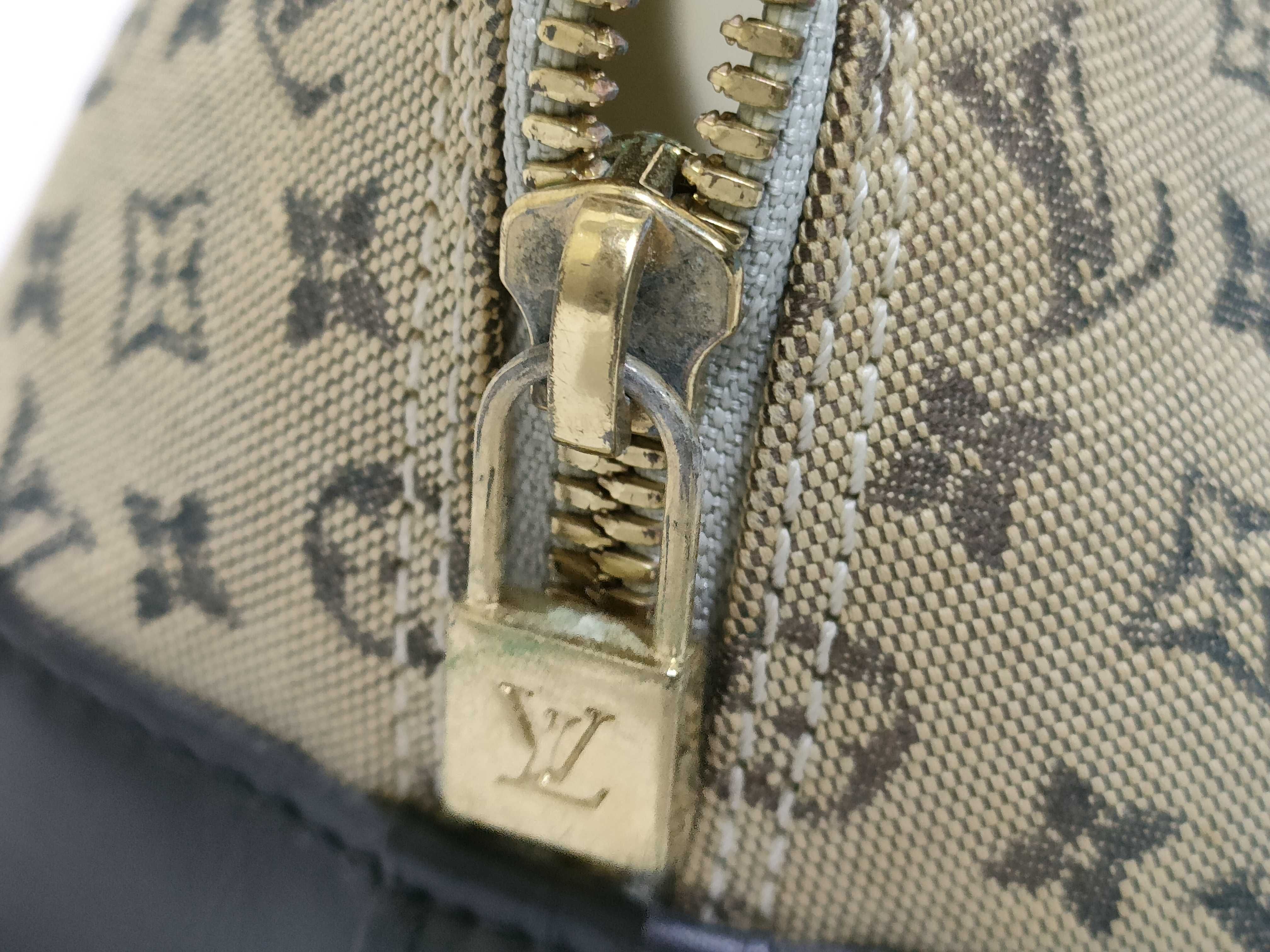 Monogram Denim Louis Vuitton Monogram Mini Alma Long M92205 AR0091 Gray x Navy Handbag — view 13