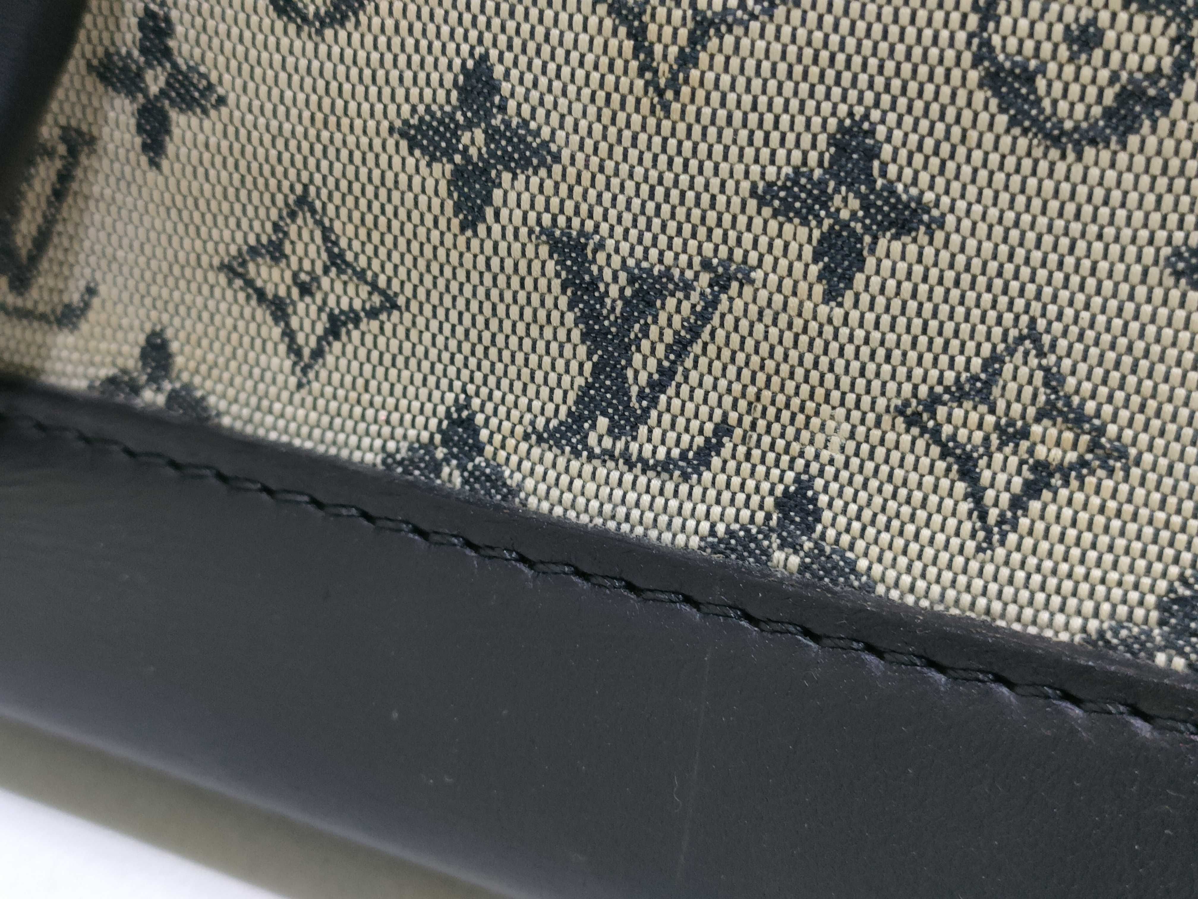 Monogram Denim Louis Vuitton Monogram Mini Alma Long M92205 AR0091 Gray x Navy Handbag — view 15