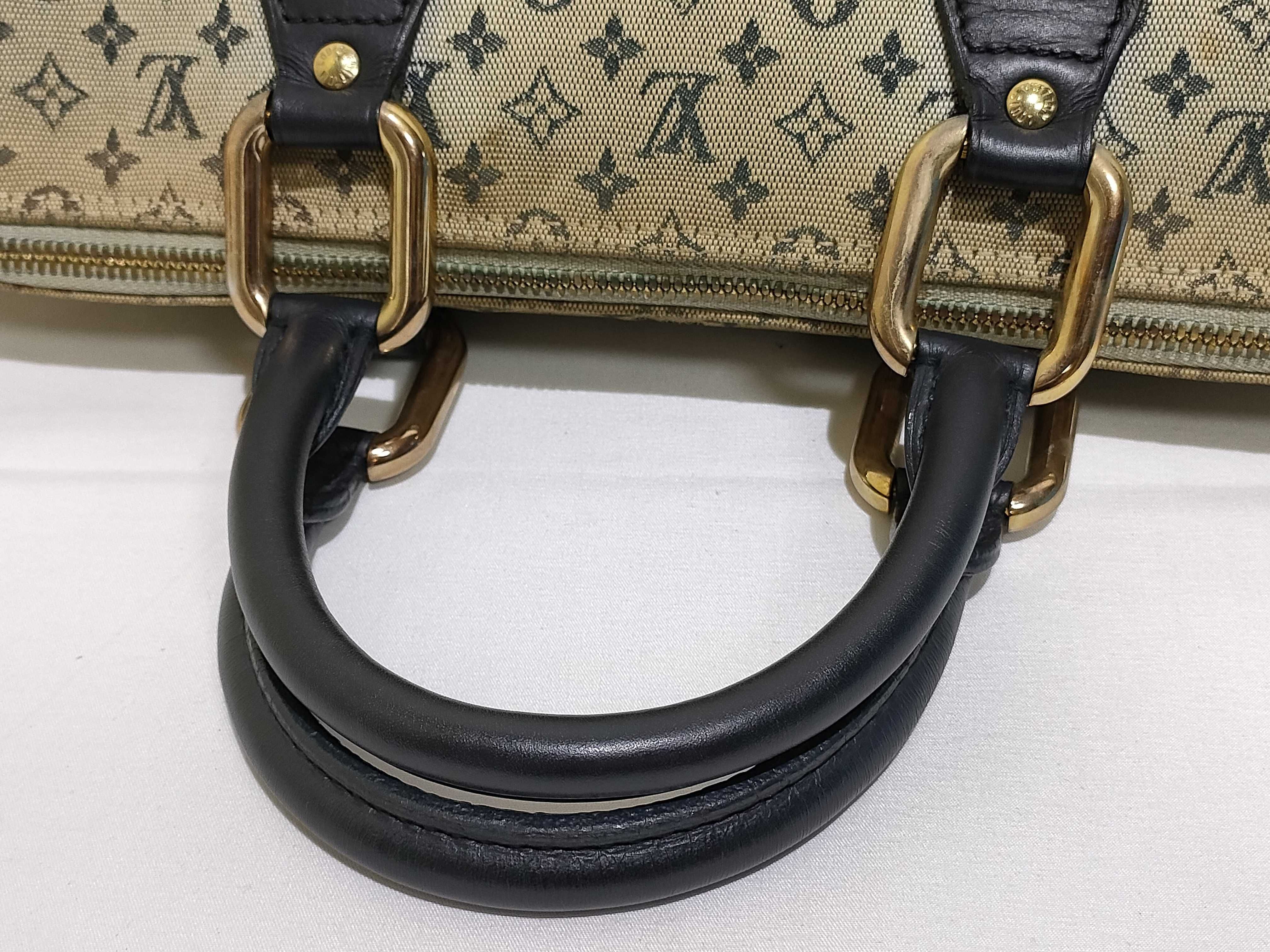 Monogram Denim Louis Vuitton Monogram Mini Alma Long M92205 AR0091 Gray x Navy Handbag — view 3