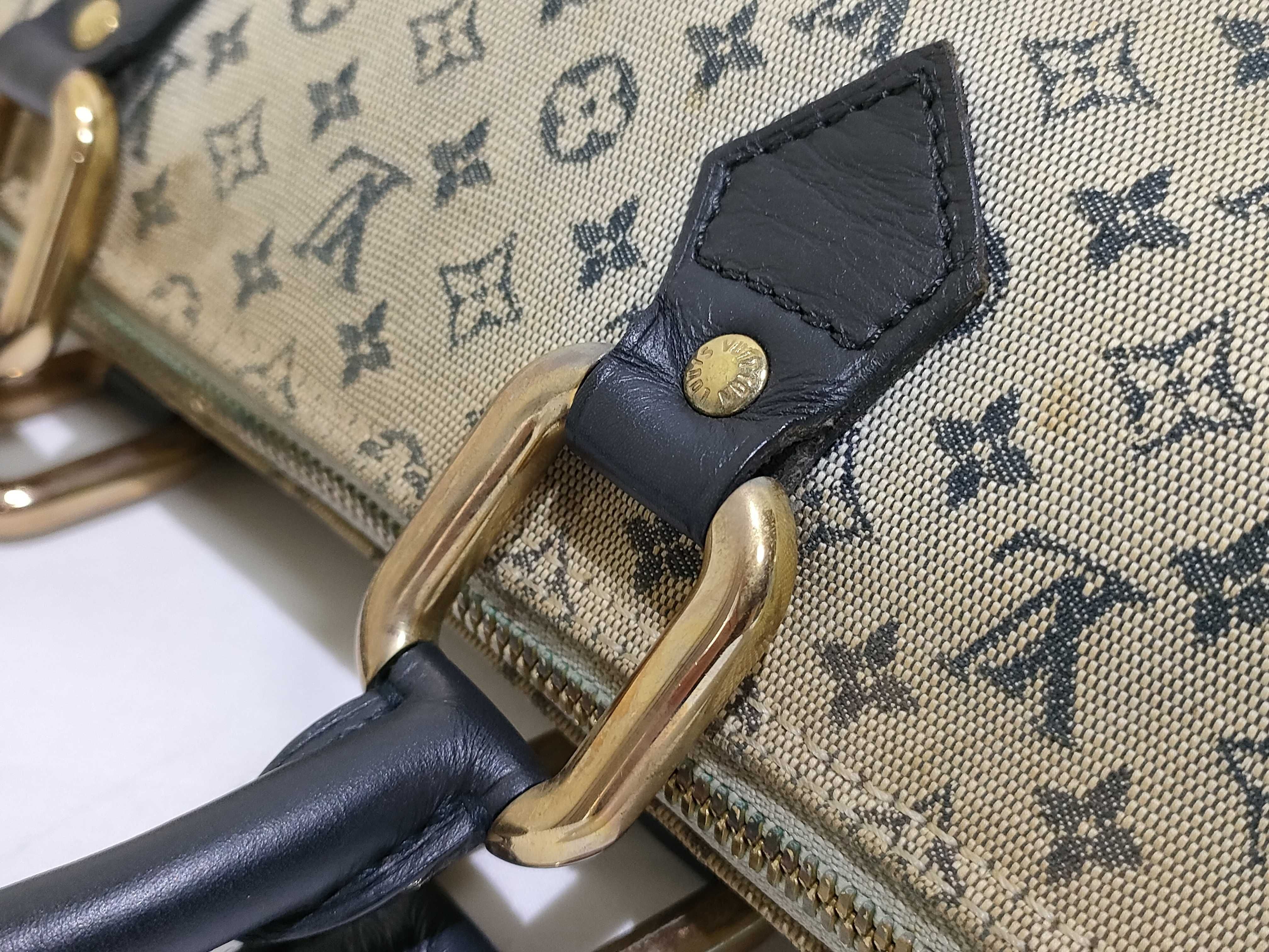 Monogram Denim Louis Vuitton Monogram Mini Alma Long M92205 AR0091 Gray x Navy Handbag — view 5