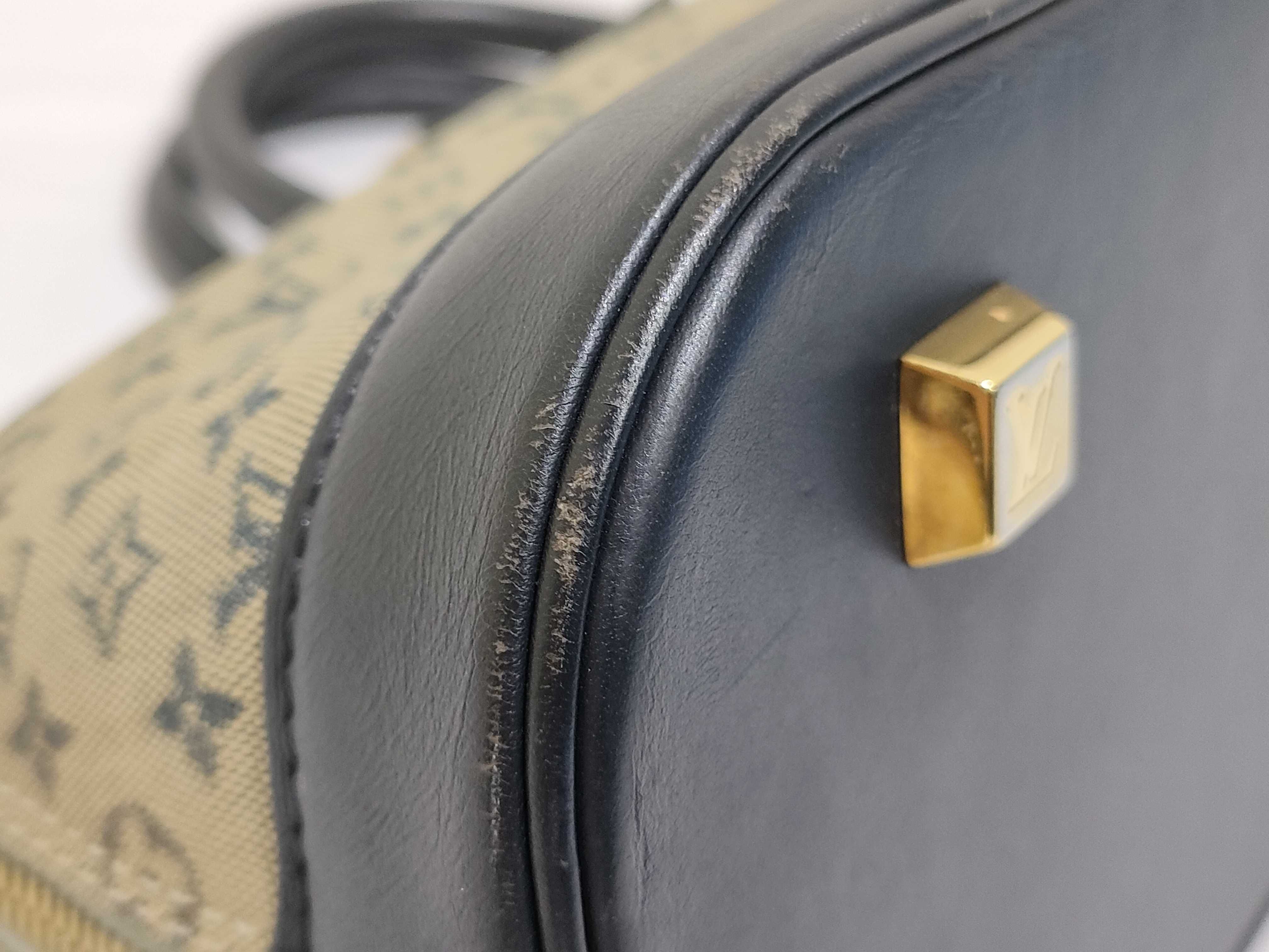 Monogram Denim Louis Vuitton Monogram Mini Alma Long M92205 AR0091 Gray x Navy Handbag — view 6