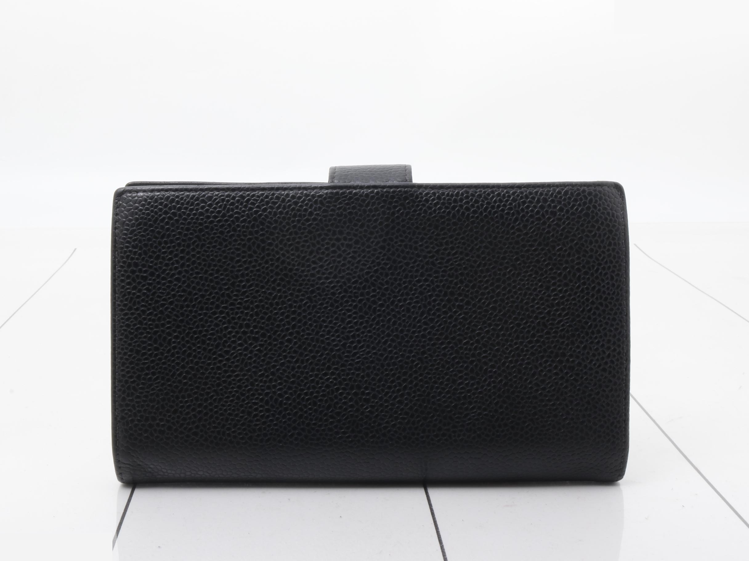 Long wallet, black, caviar leather — view 2