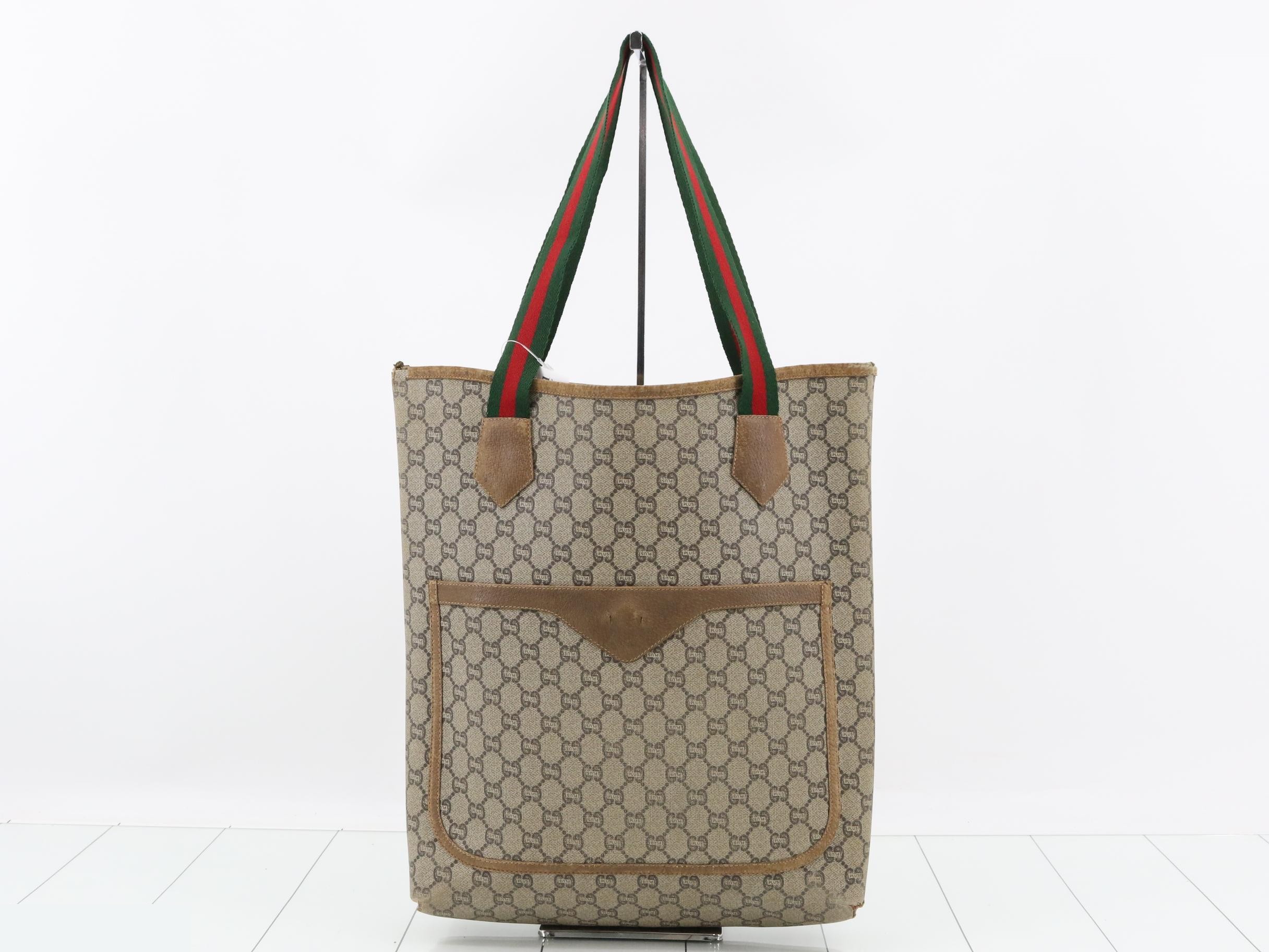 Old Sherry Line GG Plus Tote Bag, PVC x Leather