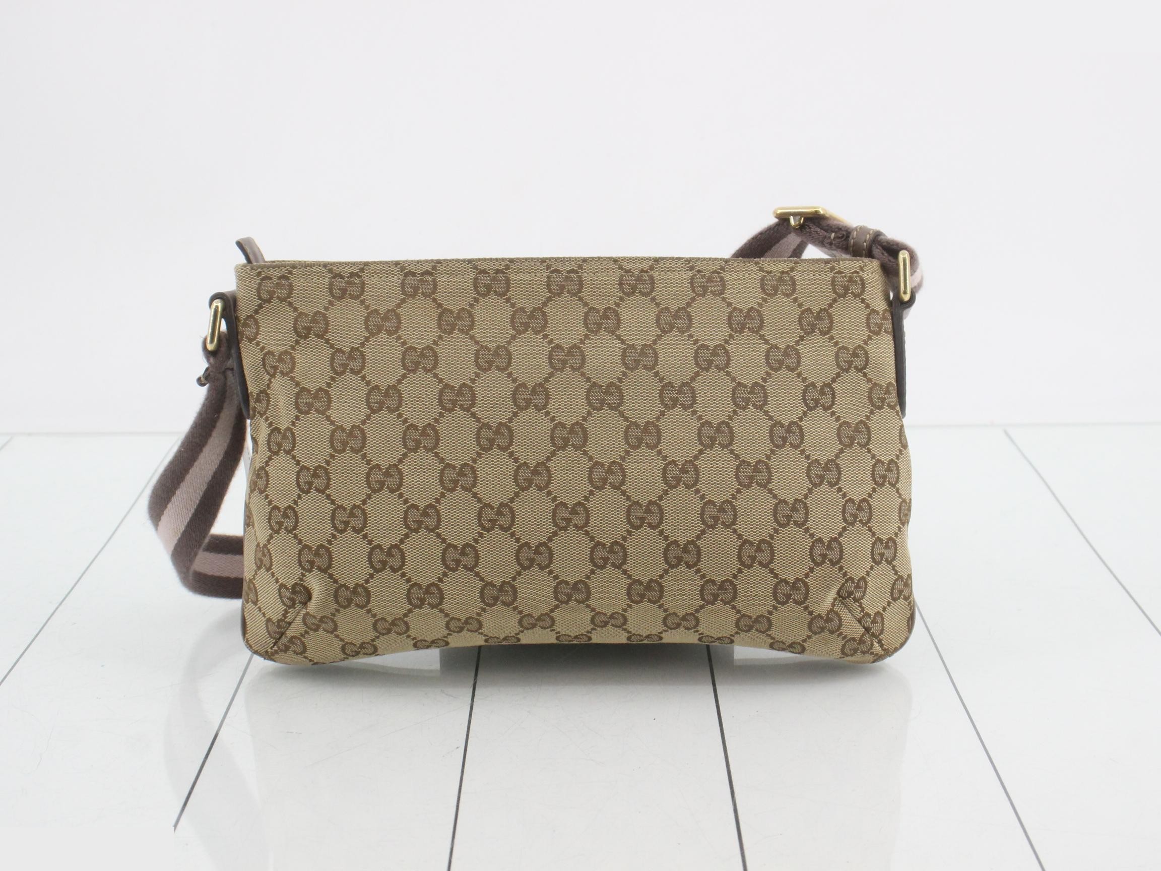 GG Canvas Shoulder Bag, Canvas/Leather, Brown — view 2