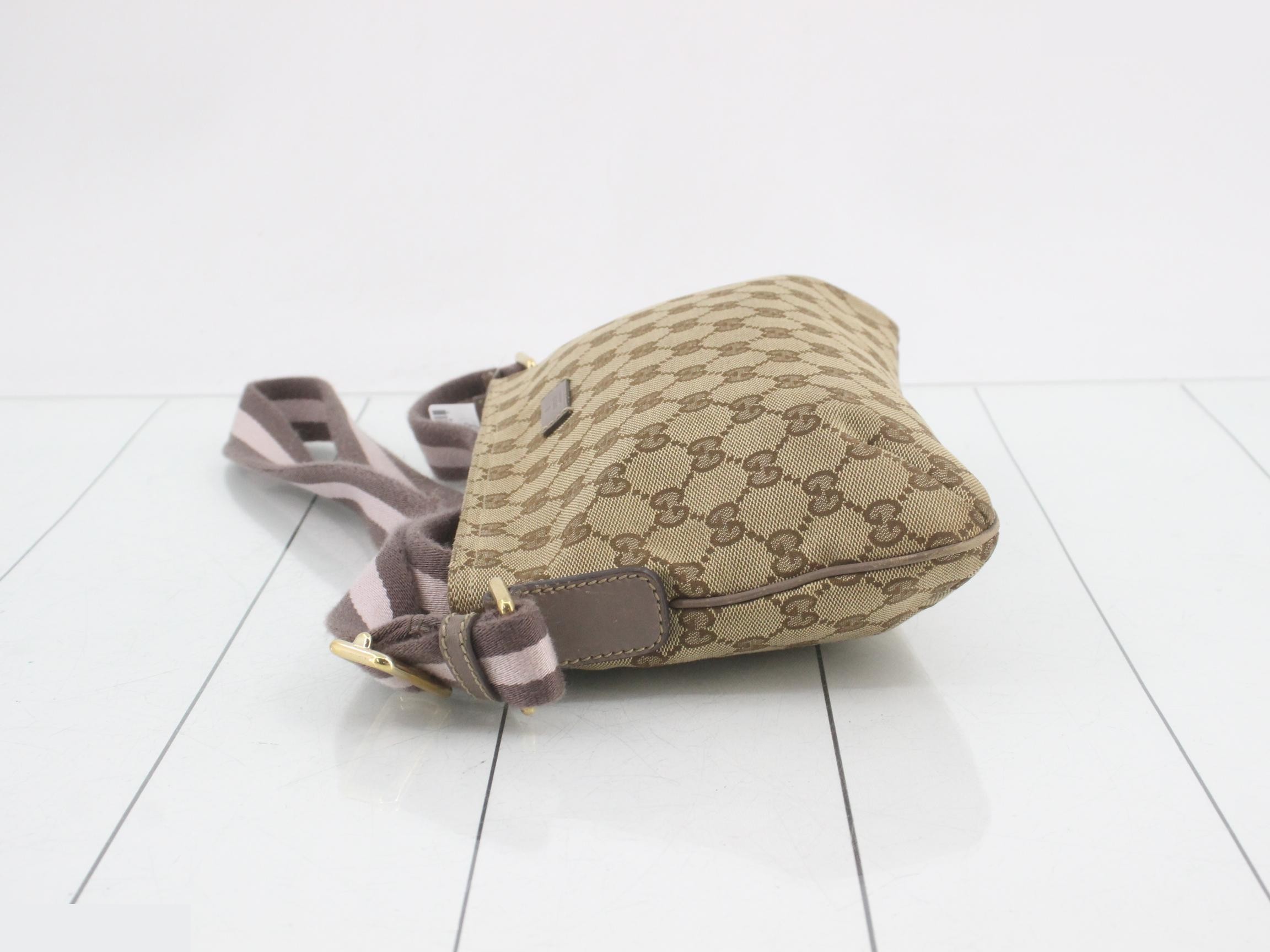 GG Canvas Shoulder Bag, Canvas/Leather, Brown — view 4