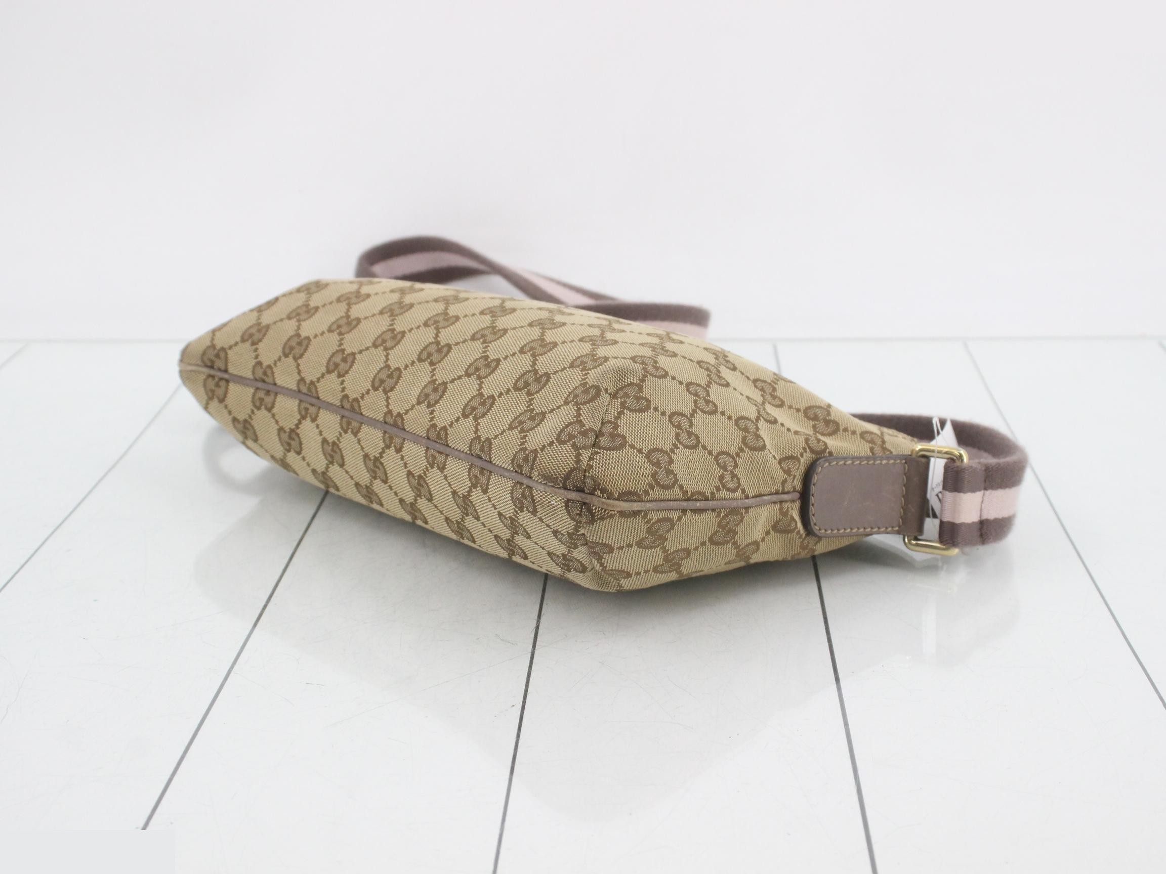 GG Canvas Shoulder Bag, Canvas/Leather, Brown — view 6