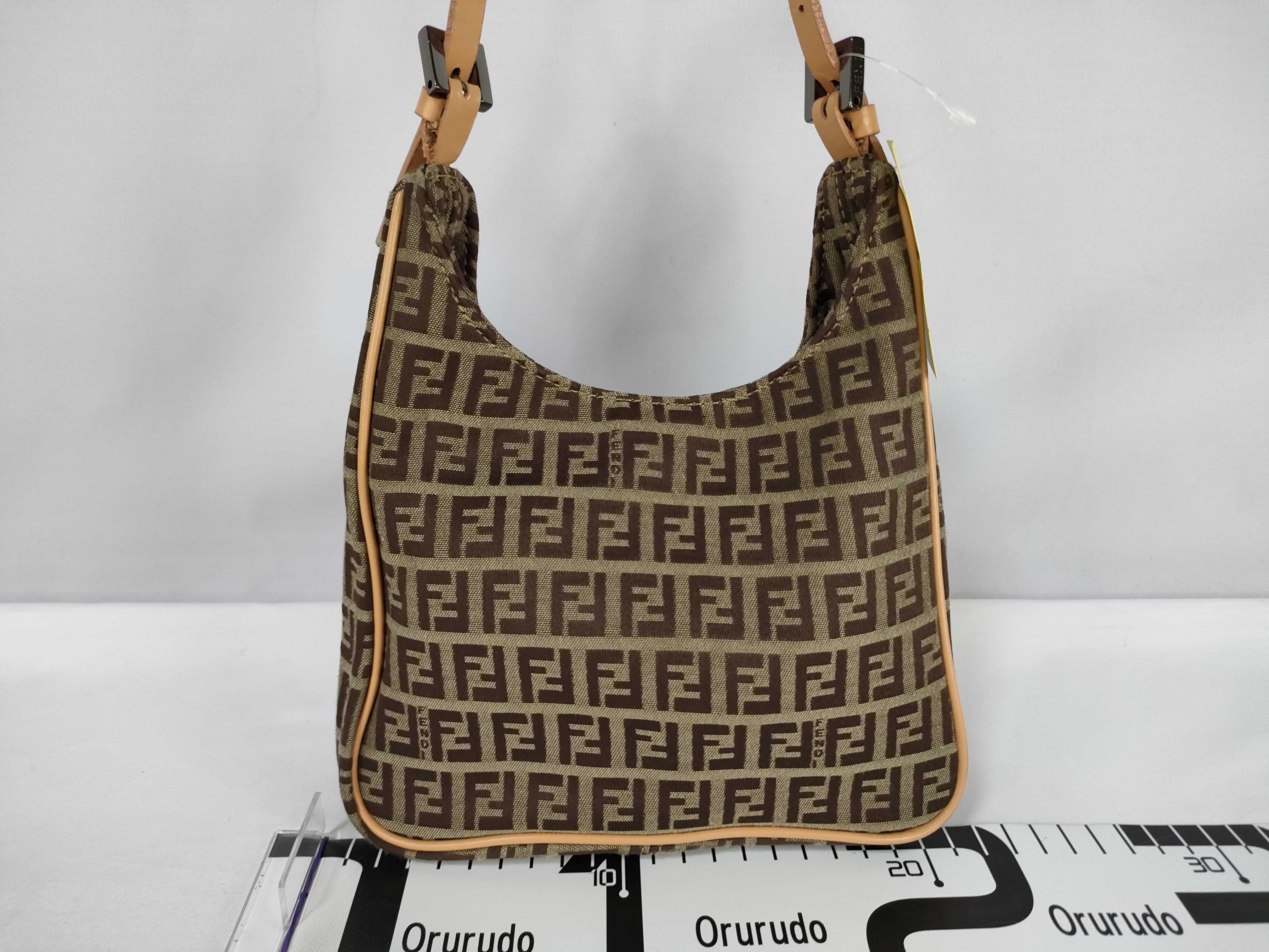 Mini Shoulder Bag, One-Shoulder, Canvas, Beige Shoulder Bag — view 2