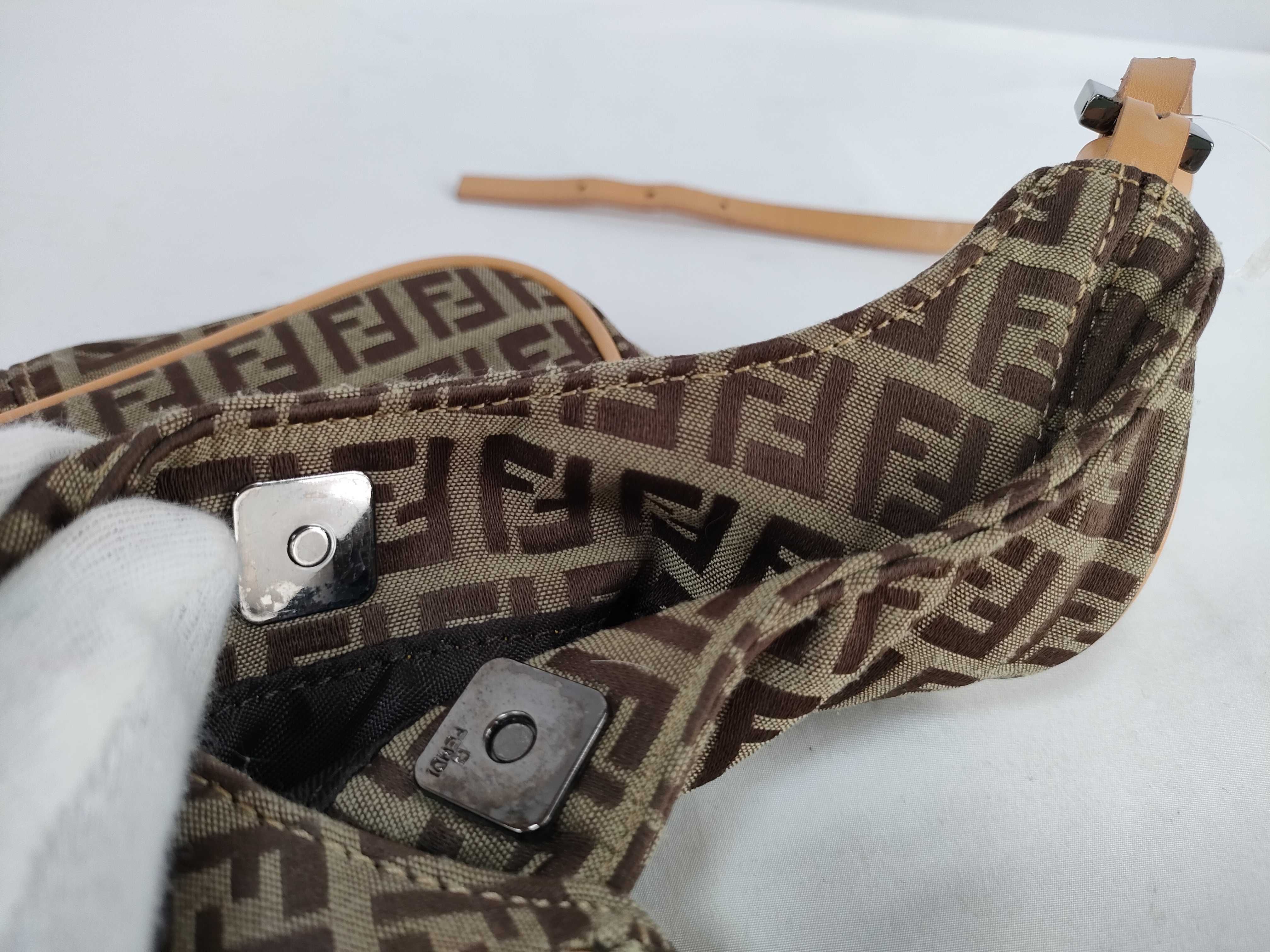 Mini Shoulder Bag, One-Shoulder, Canvas, Beige Shoulder Bag — view 14