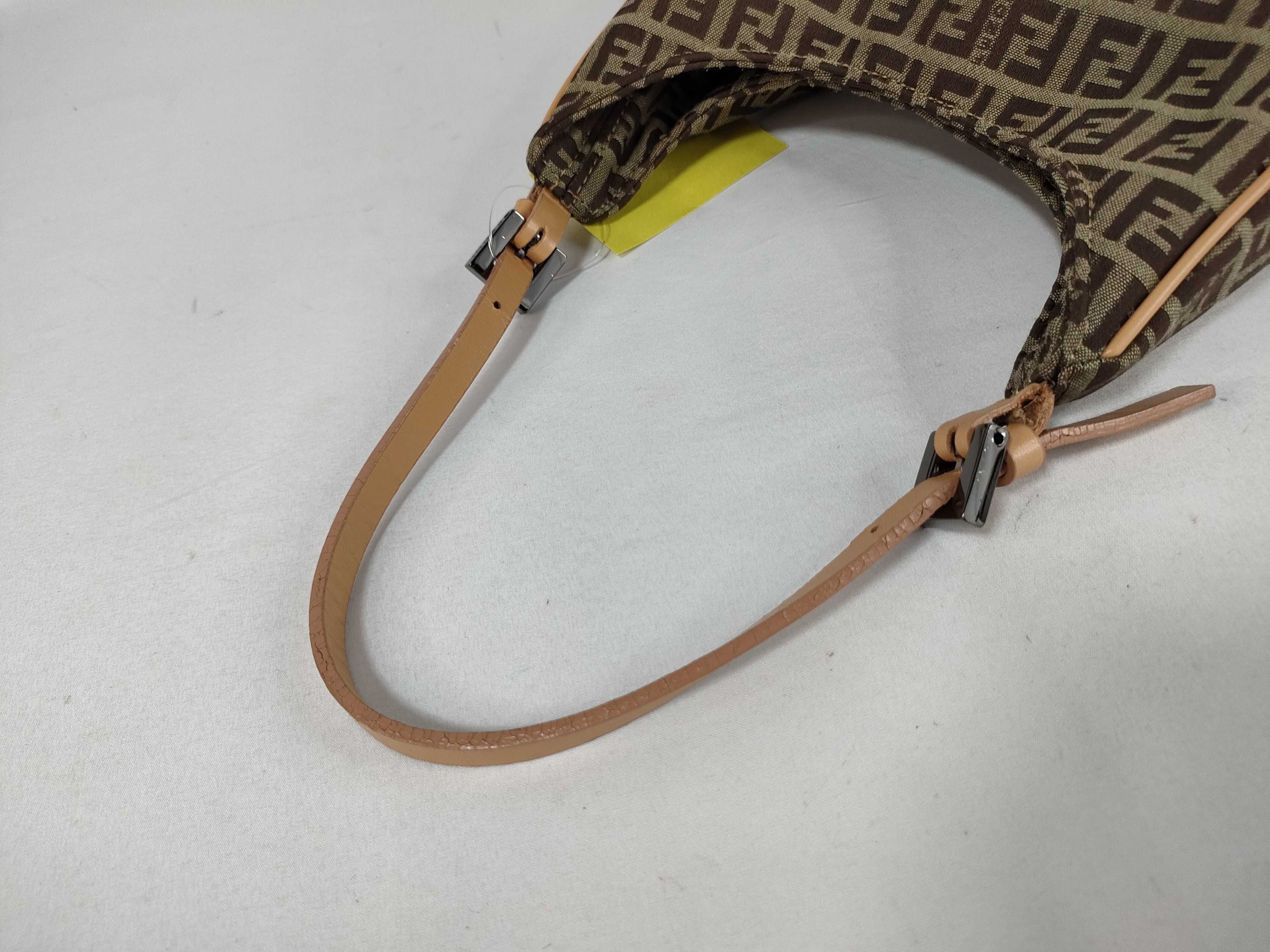 Mini Shoulder Bag, One-Shoulder, Canvas, Beige Shoulder Bag — view 3