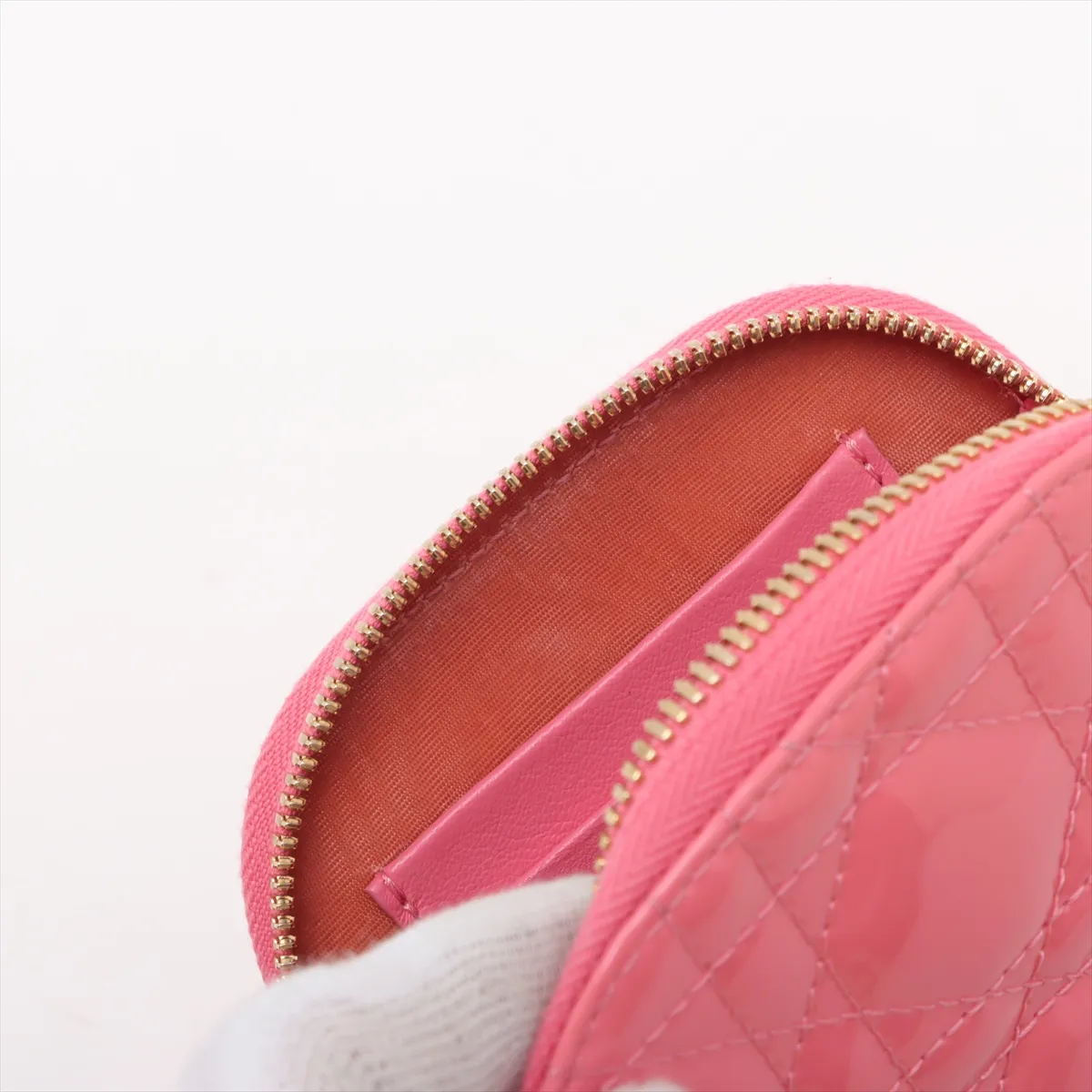 Cannage Phone Pouch Patent Leather 2WAY Shoulder Bag Pink — view 8