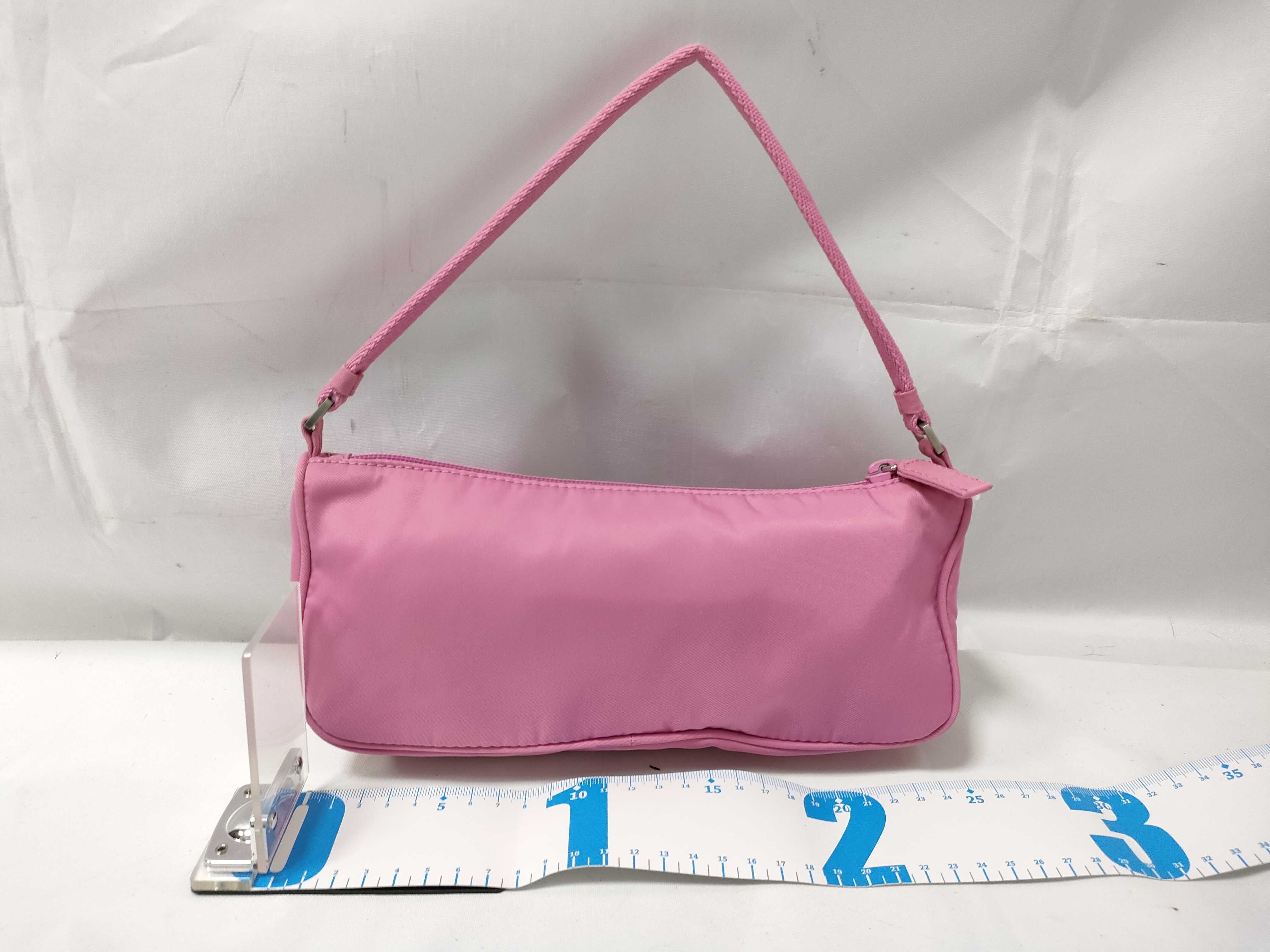 Nylon Triangle Logo Plate Tessuto Handbag Pink MV633 Handbag — view 2