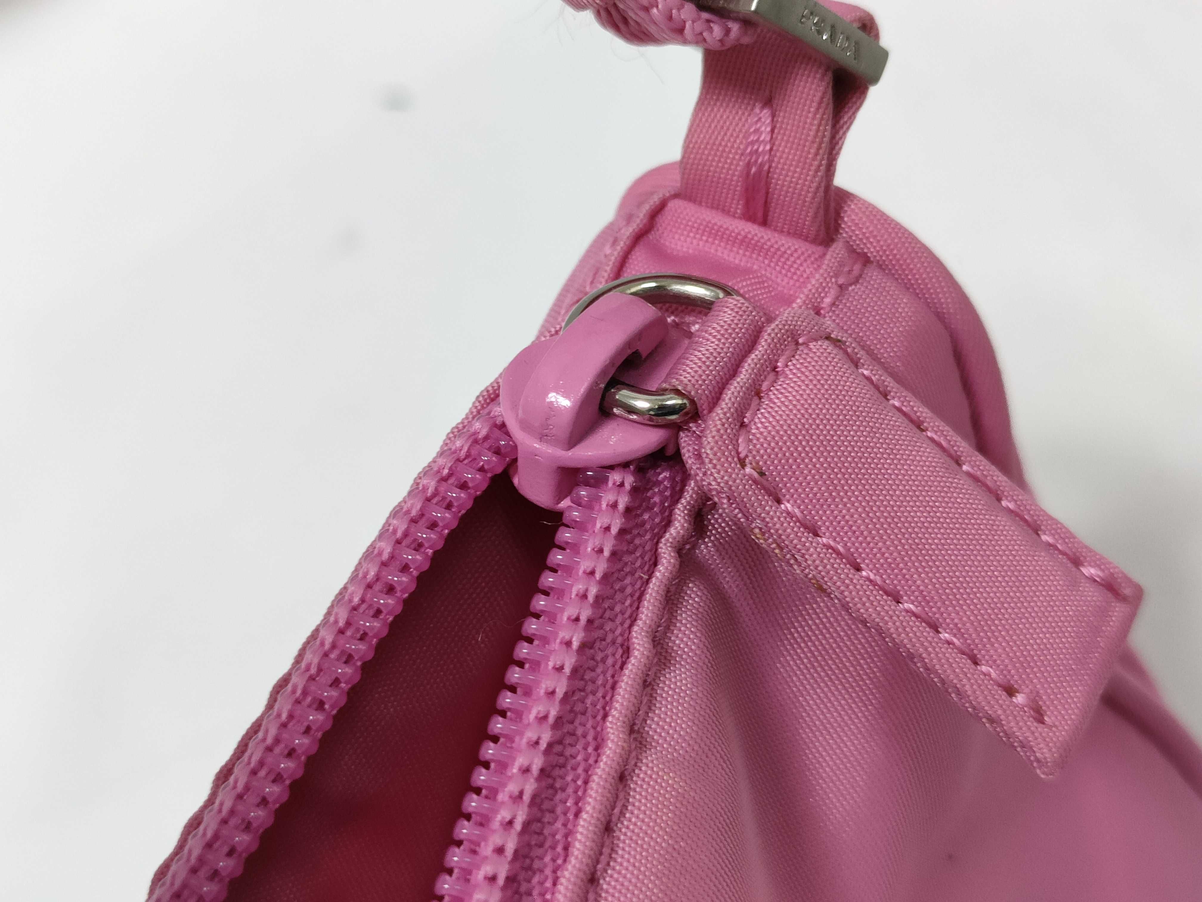 Nylon Triangle Logo Plate Tessuto Handbag Pink MV633 Handbag — view 12