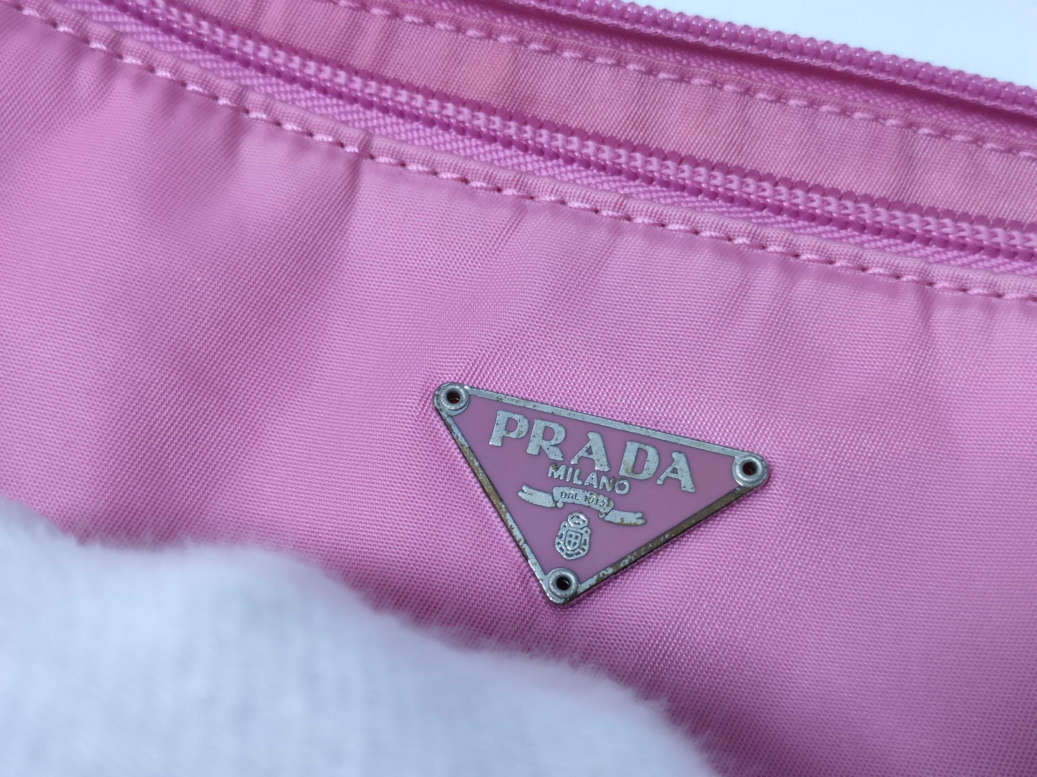 Nylon Triangle Logo Plate Tessuto Handbag Pink MV633 Handbag — view 13
