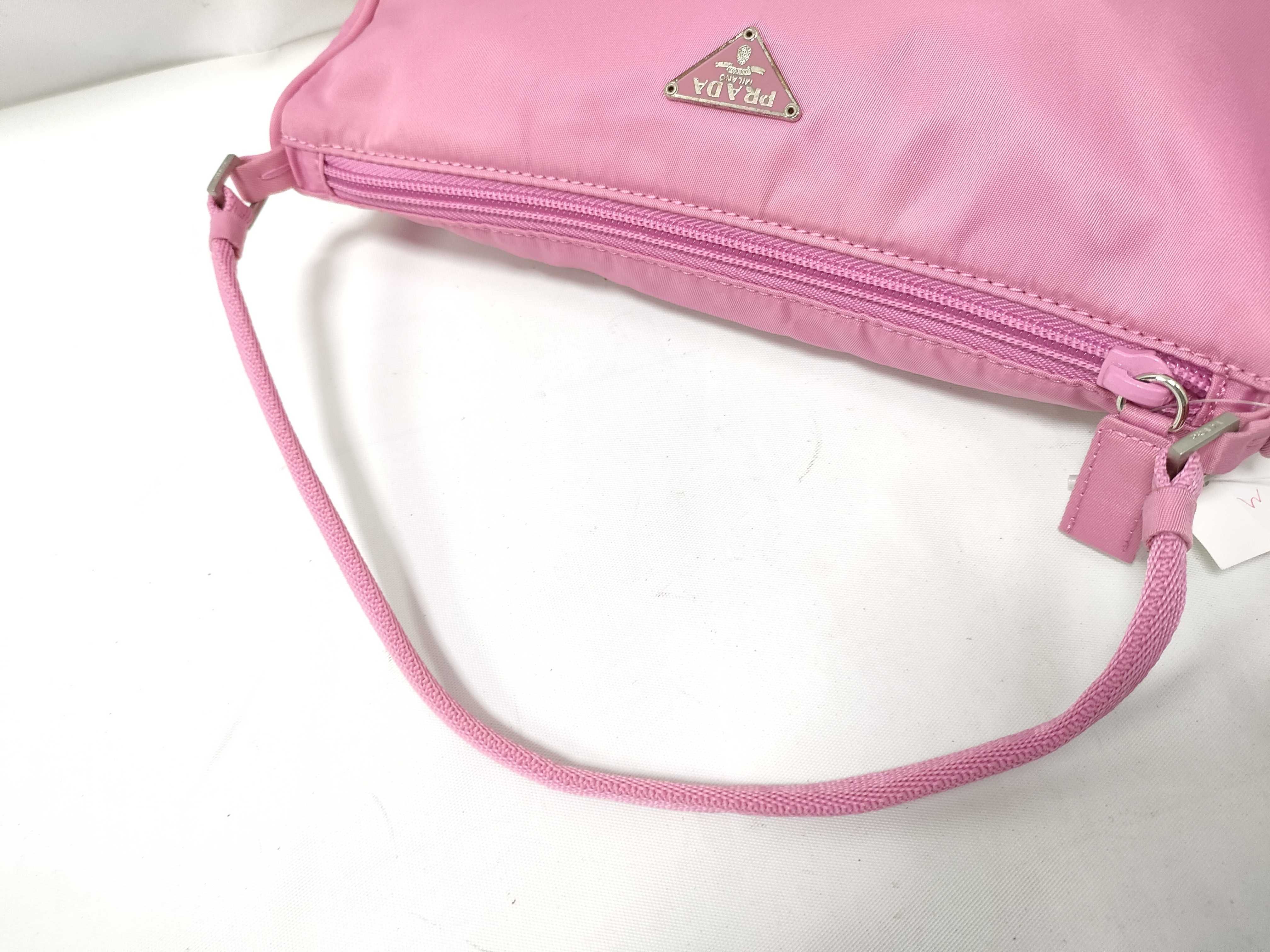 Nylon Triangle Logo Plate Tessuto Handbag Pink MV633 Handbag — view 3