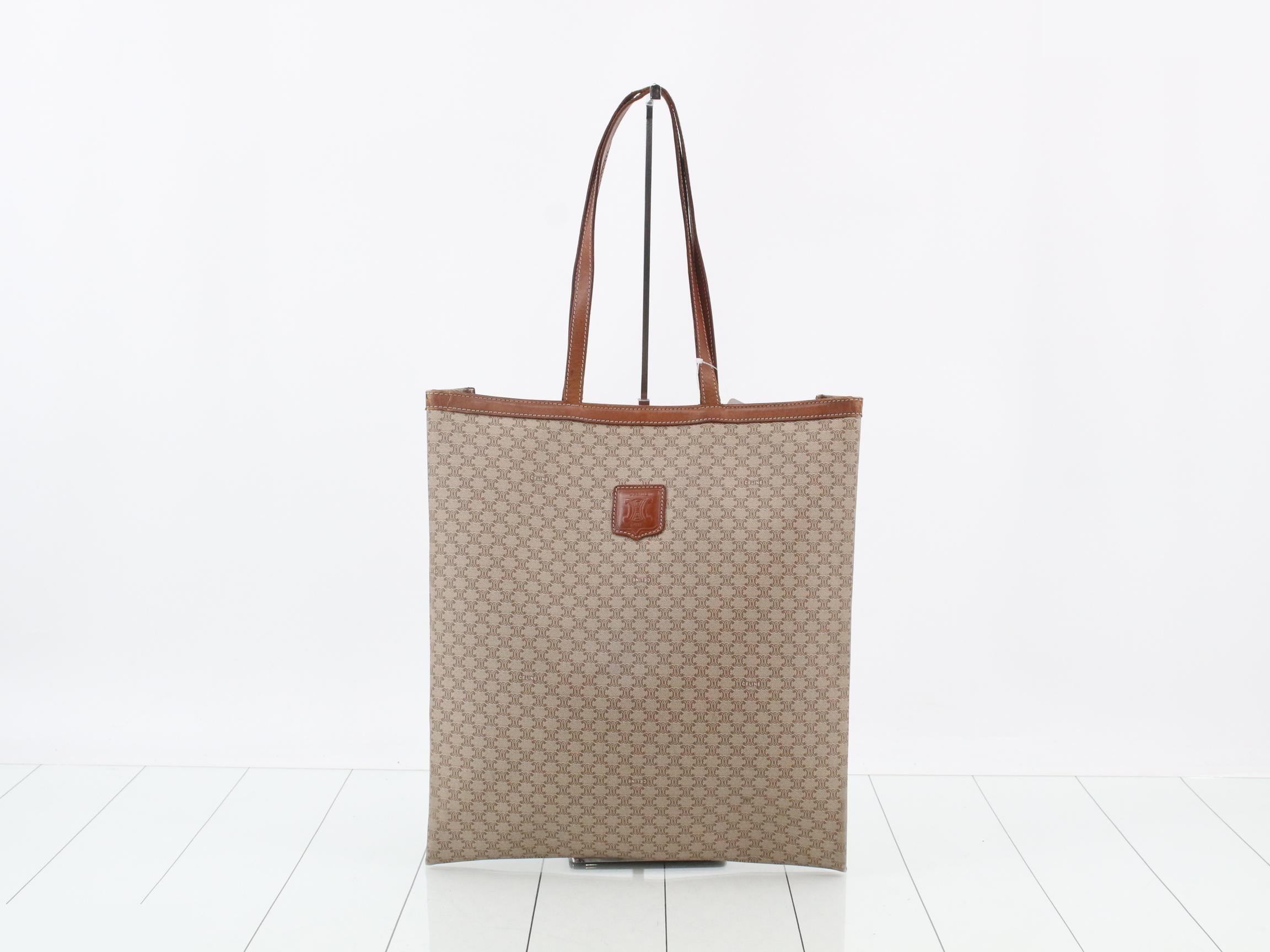 Macadam Tote Bag, Beige/Brown Leather