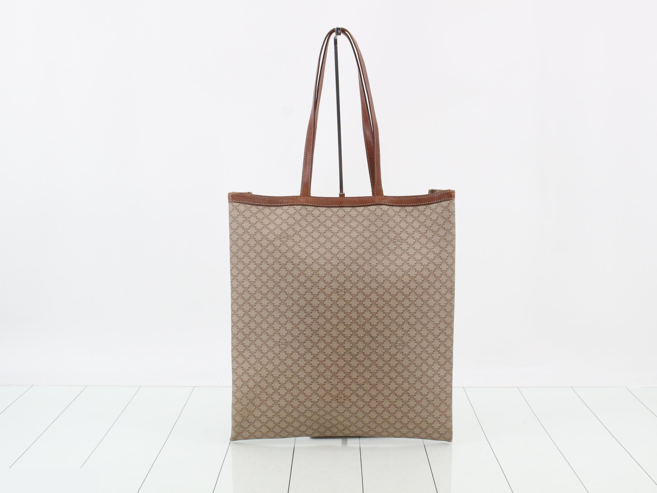 Macadam Tote Bag, Beige/Brown Leather — view 2