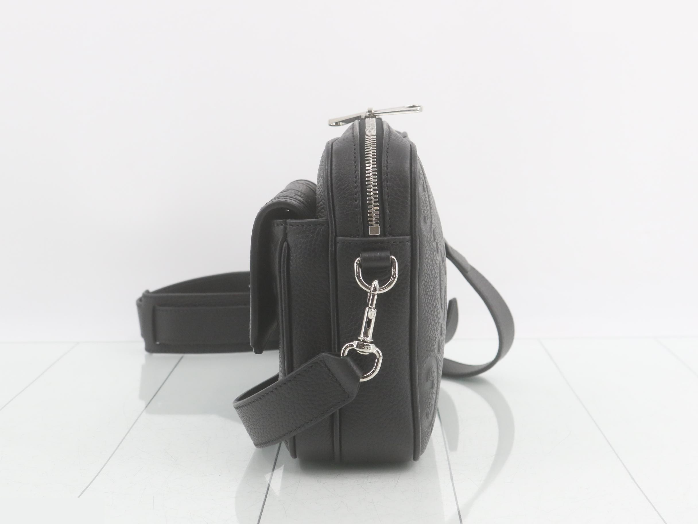 Jumbo GG Shoulder Bag, Leather, Black — view 3
