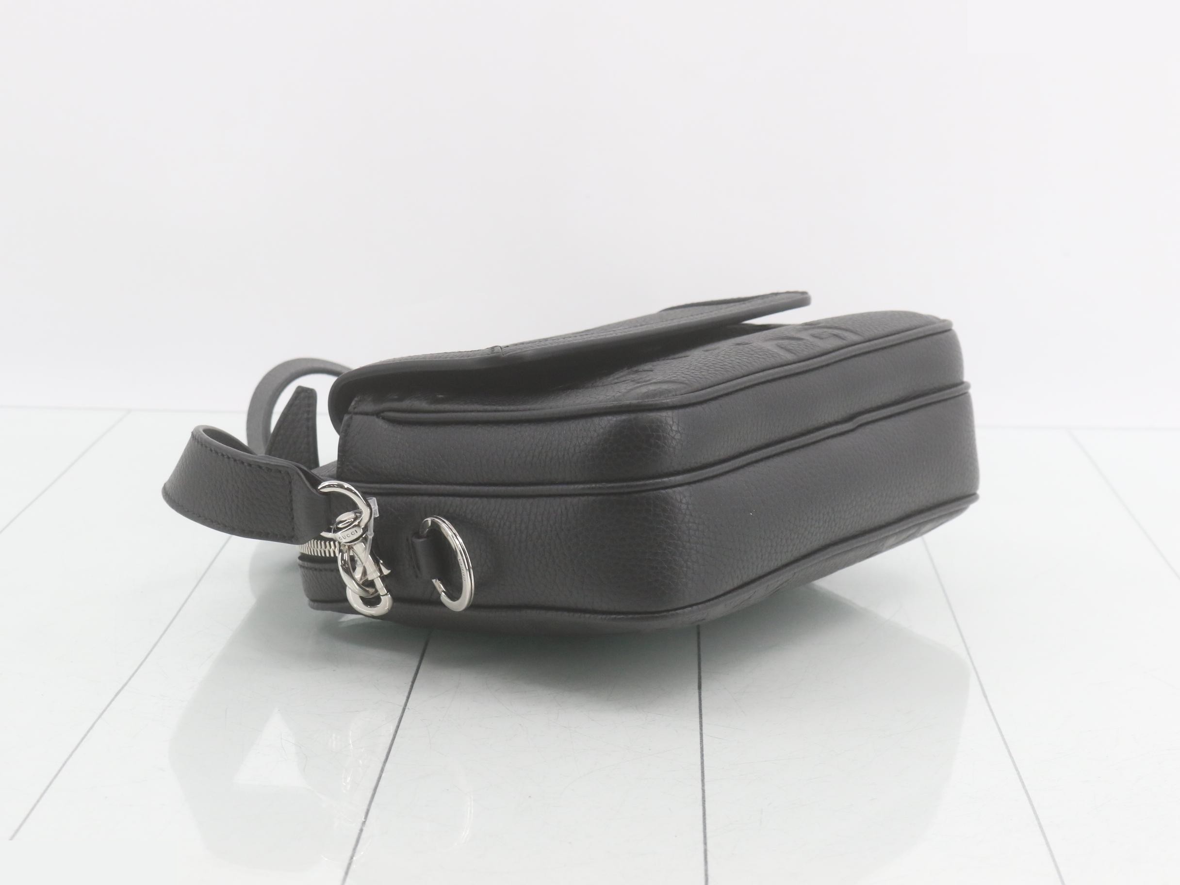 Jumbo GG Shoulder Bag, Leather, Black — view 5