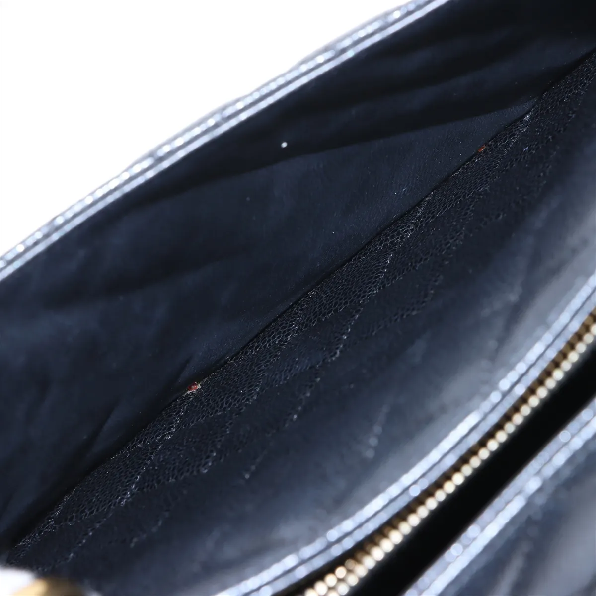 GST Caviar Skin Chain Tote Bag, Black with Gold Hardware, 16092344, Serial Number 16 — view 12