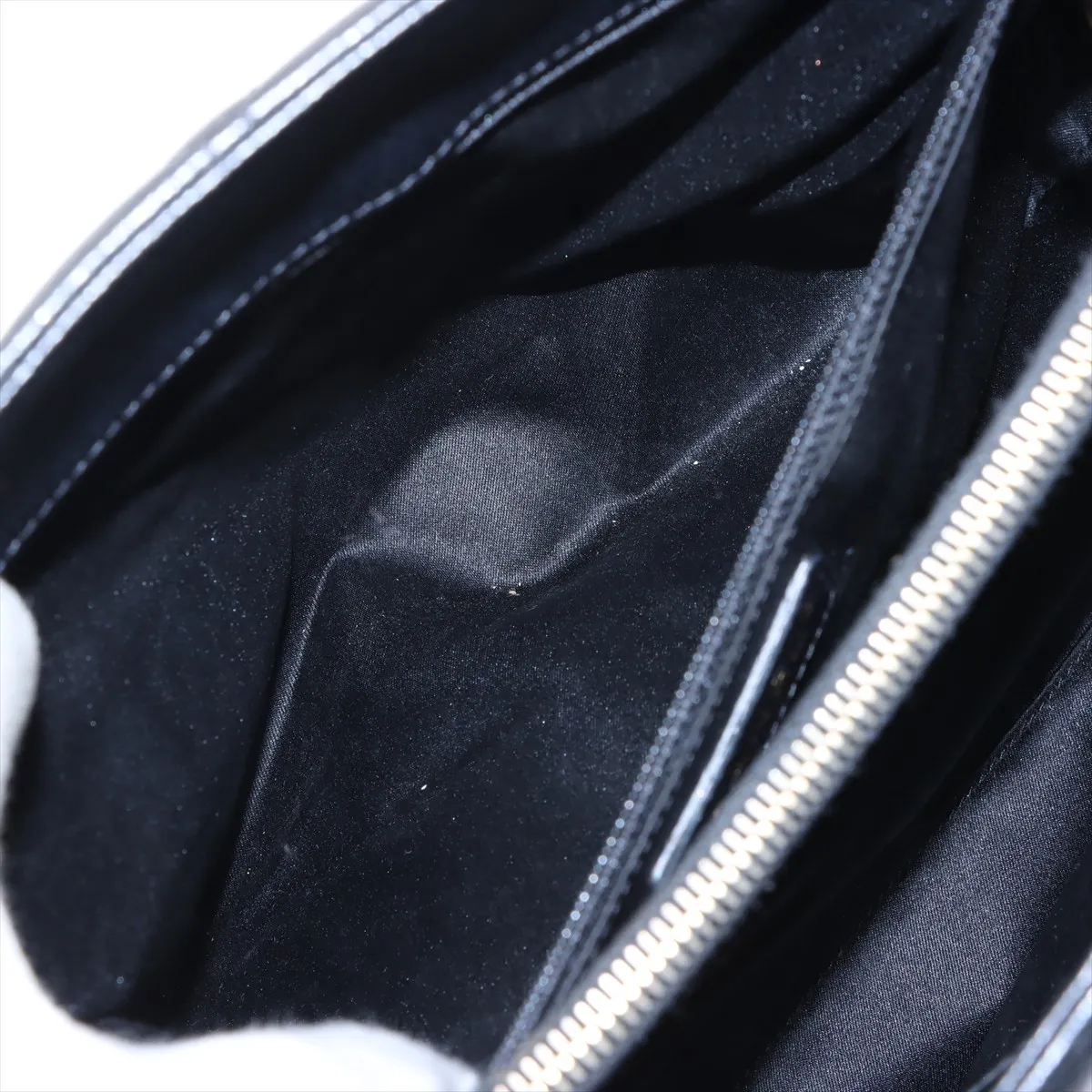 GST Caviar Skin Chain Tote Bag, Black with Gold Hardware, 16092344, Serial Number 16 — view 9