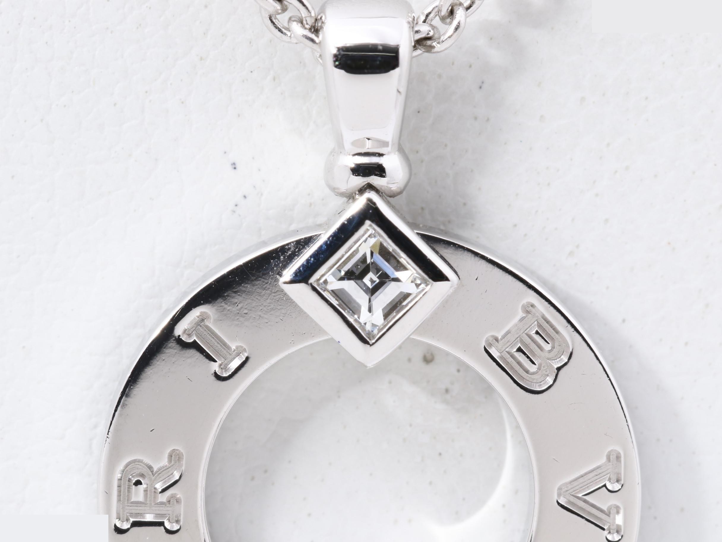 necklace, 750 white gold, 9.9g, diamond, chain approximately 46cm. — view 2