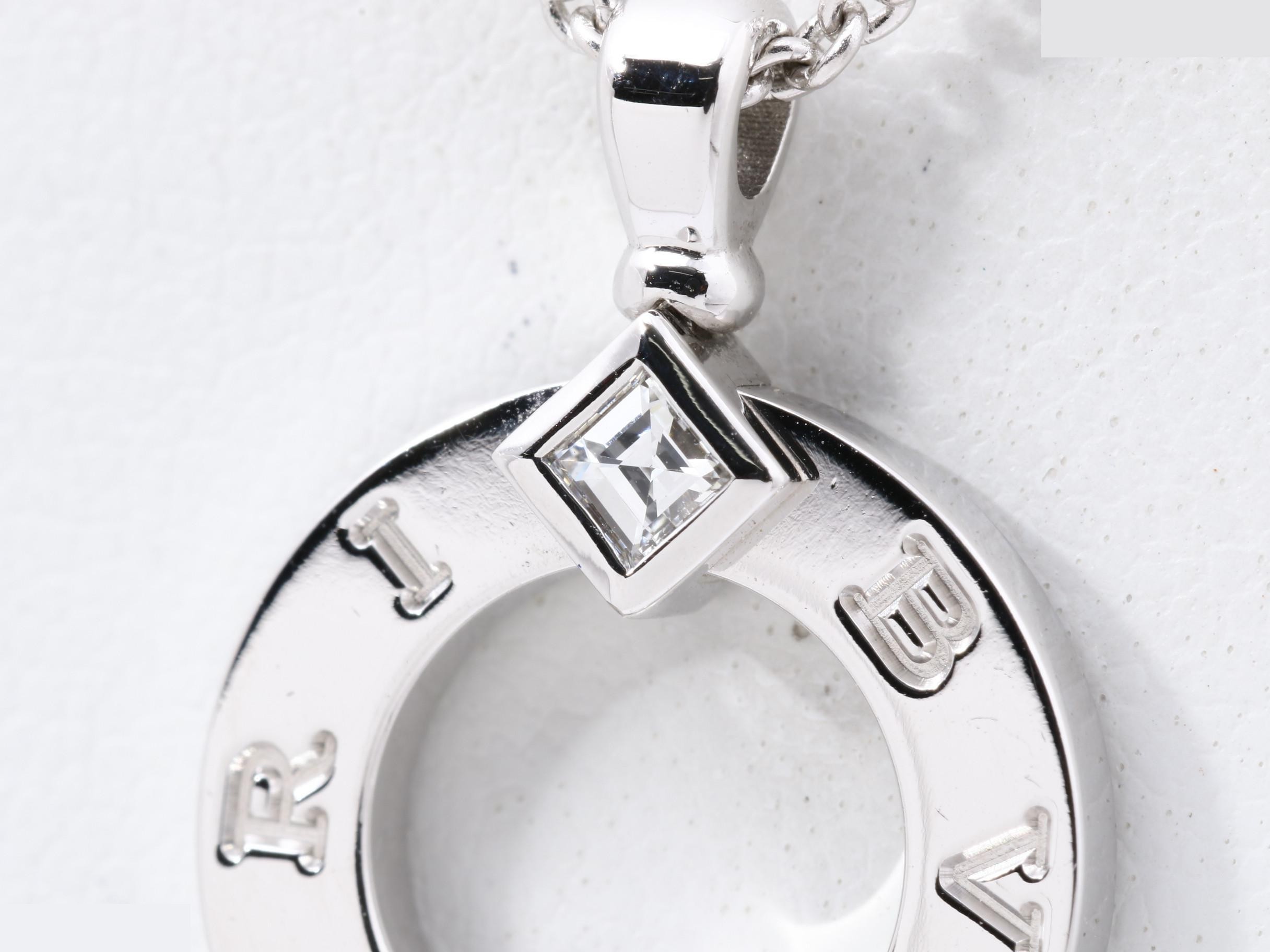 necklace, 750 white gold, 9.9g, diamond, chain approximately 46cm. — view 3
