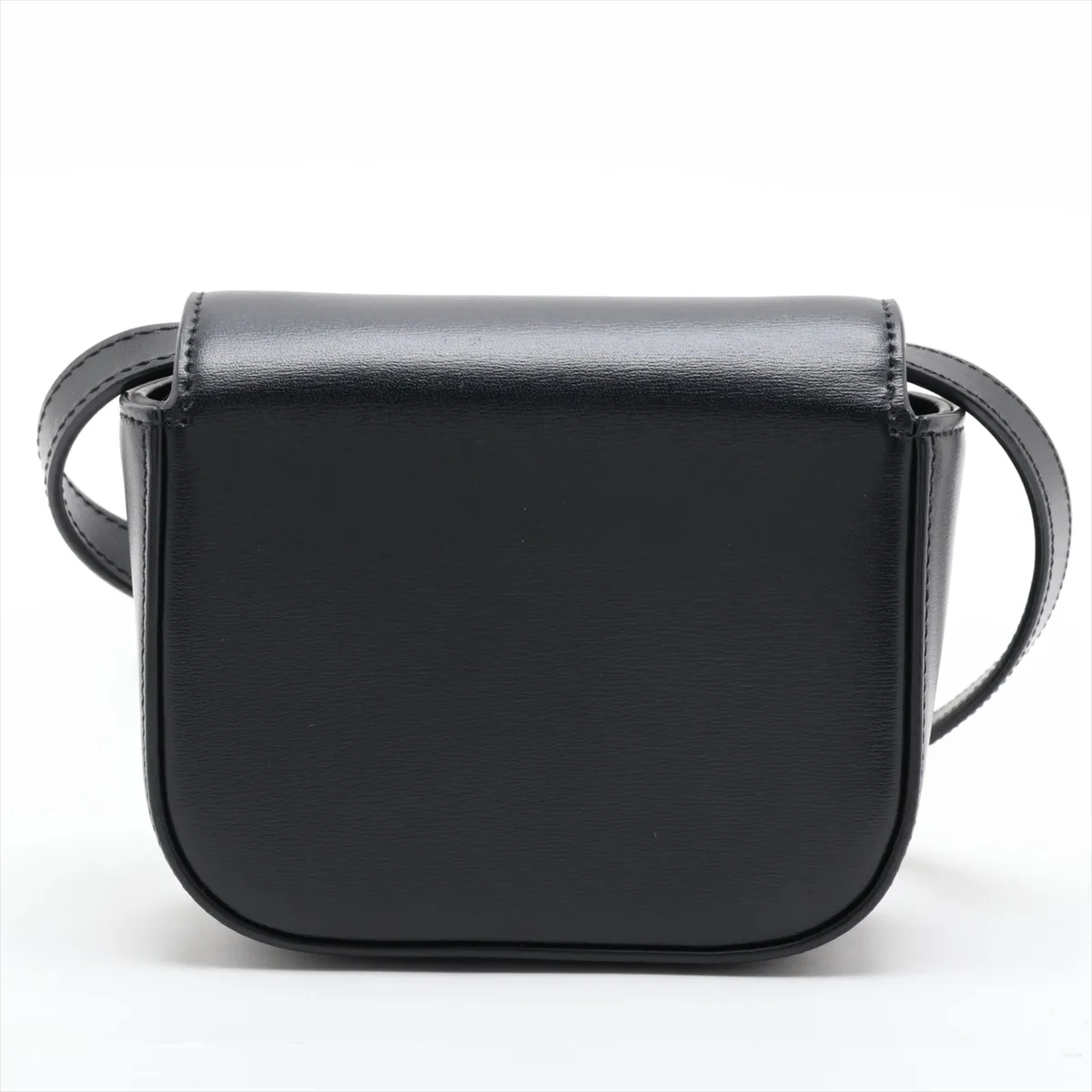 Triomphe Mini Claude Leather Shoulder Bag, Black — view 2