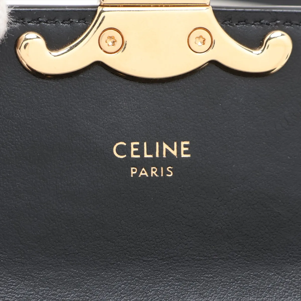 Triomphe Mini Claude Leather Shoulder Bag, Black — view 7