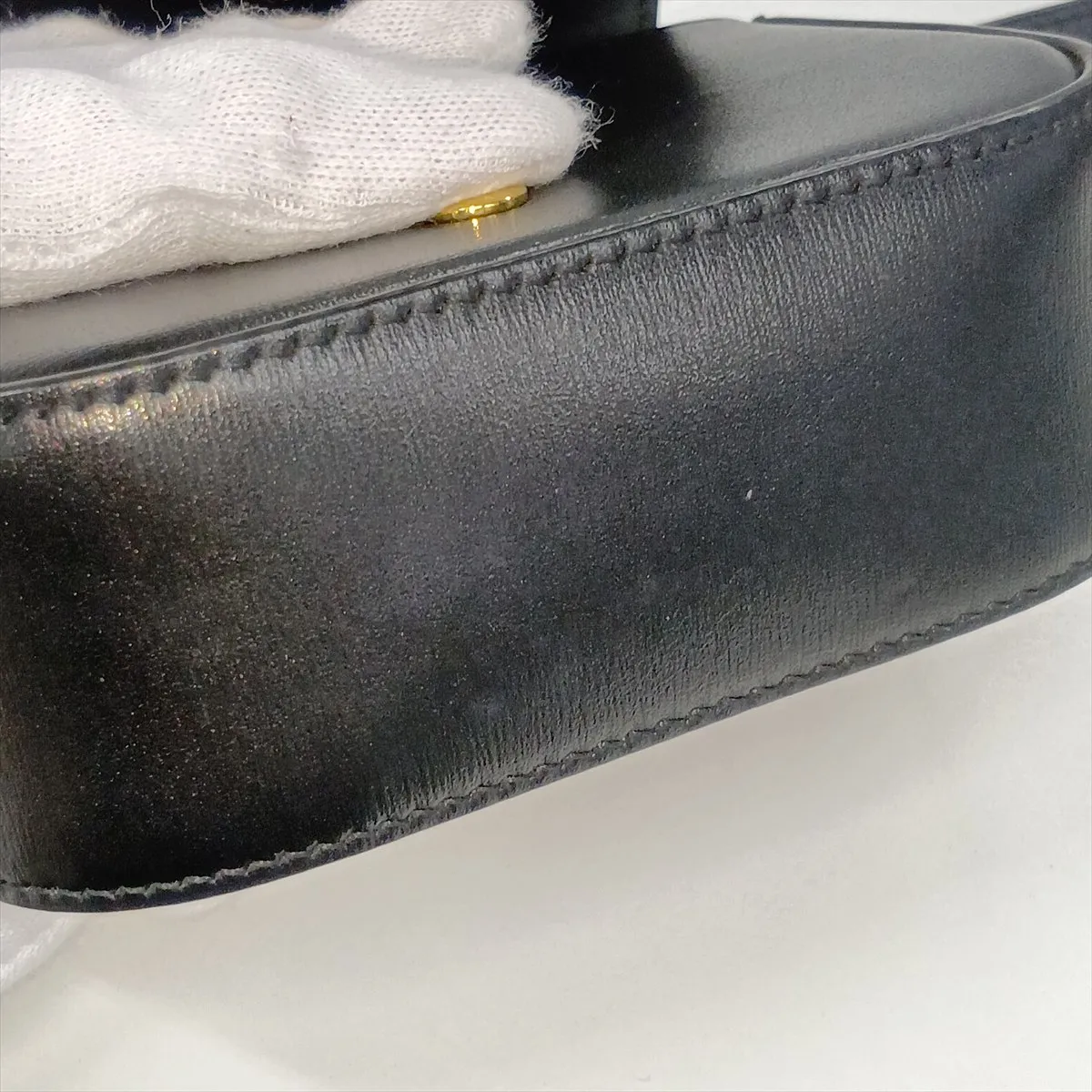 Triomphe Mini Claude Leather Shoulder Bag, Black — view 10