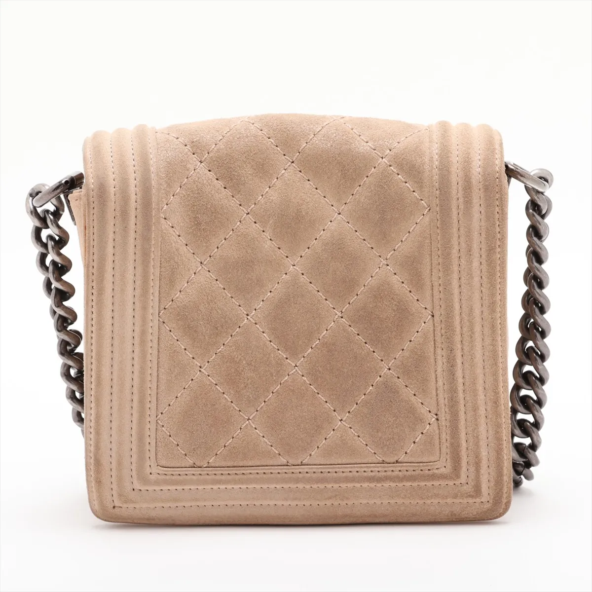 Boy Chanel Suede Chain Shoulder Bag, Beige, Gunmetal Hardware, Item No. 18492109, Series No. 18 — view 2