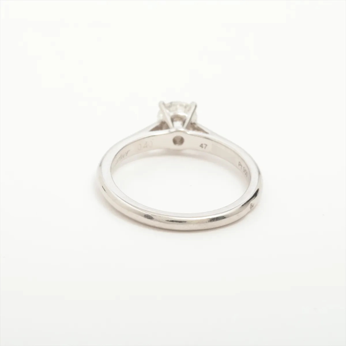 Solitaire 1895 Diamond Ring, Pt950, 3.3g, 0.40ct diamond, H VVS2 clarity, 3EX finish, FB crystal, size 47, FJT820, hallmark damaged, CRN4139247, GIA No.2185358070 — view 2