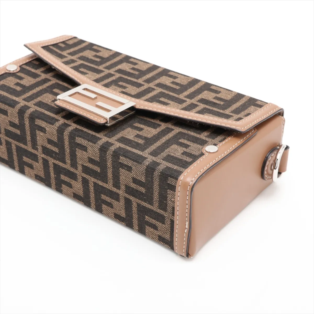 Zucca Soft Trunk Baguette 7VA565 Canvas x Leather 2-Way Shoulder Bag Brown — view 3