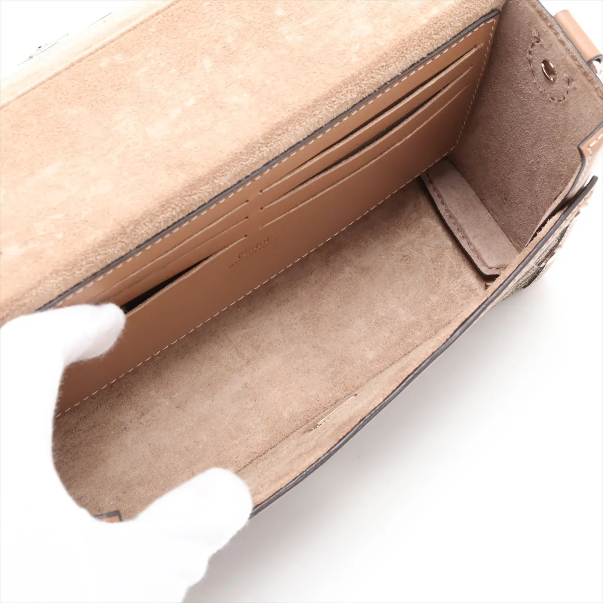 Zucca Soft Trunk Baguette 7VA565 Canvas x Leather 2-Way Shoulder Bag Brown — view 8